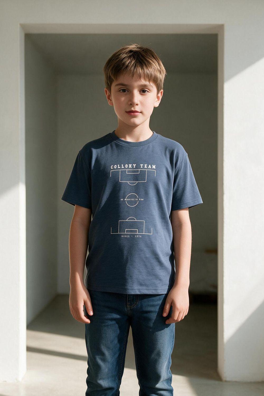 Polera Futbol Denim Niño 3-4A a 12-13A Colloky-1