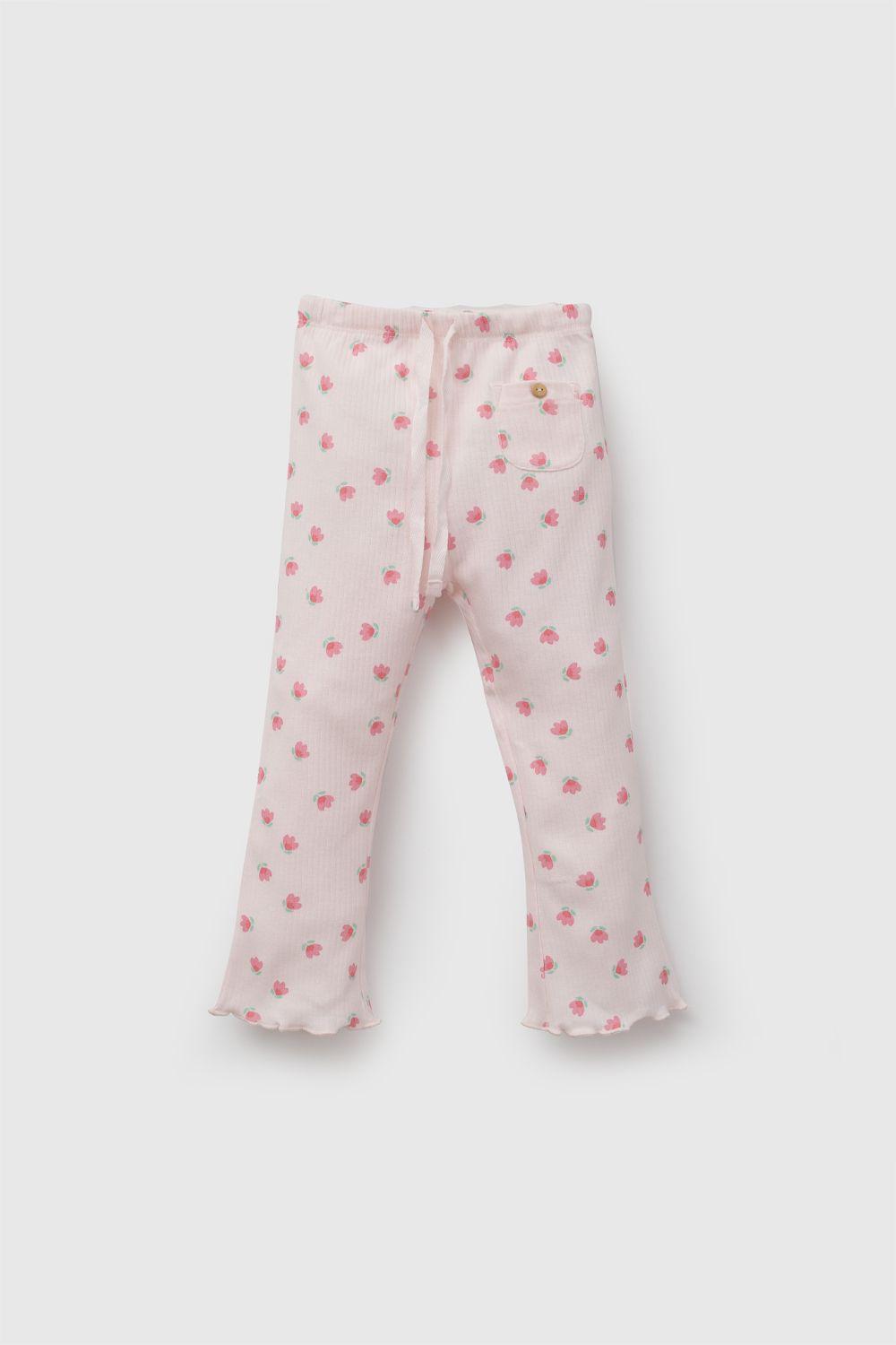Pata Flores Rosado Claro Niña 6-9M a 4-5A Colloky-0