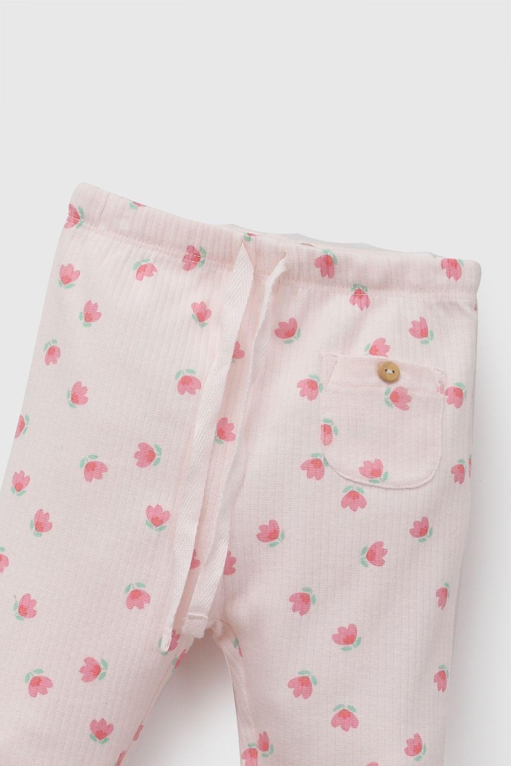 Pata Flores Rosado Claro Niña 6-9M a 4-5A Colloky-2