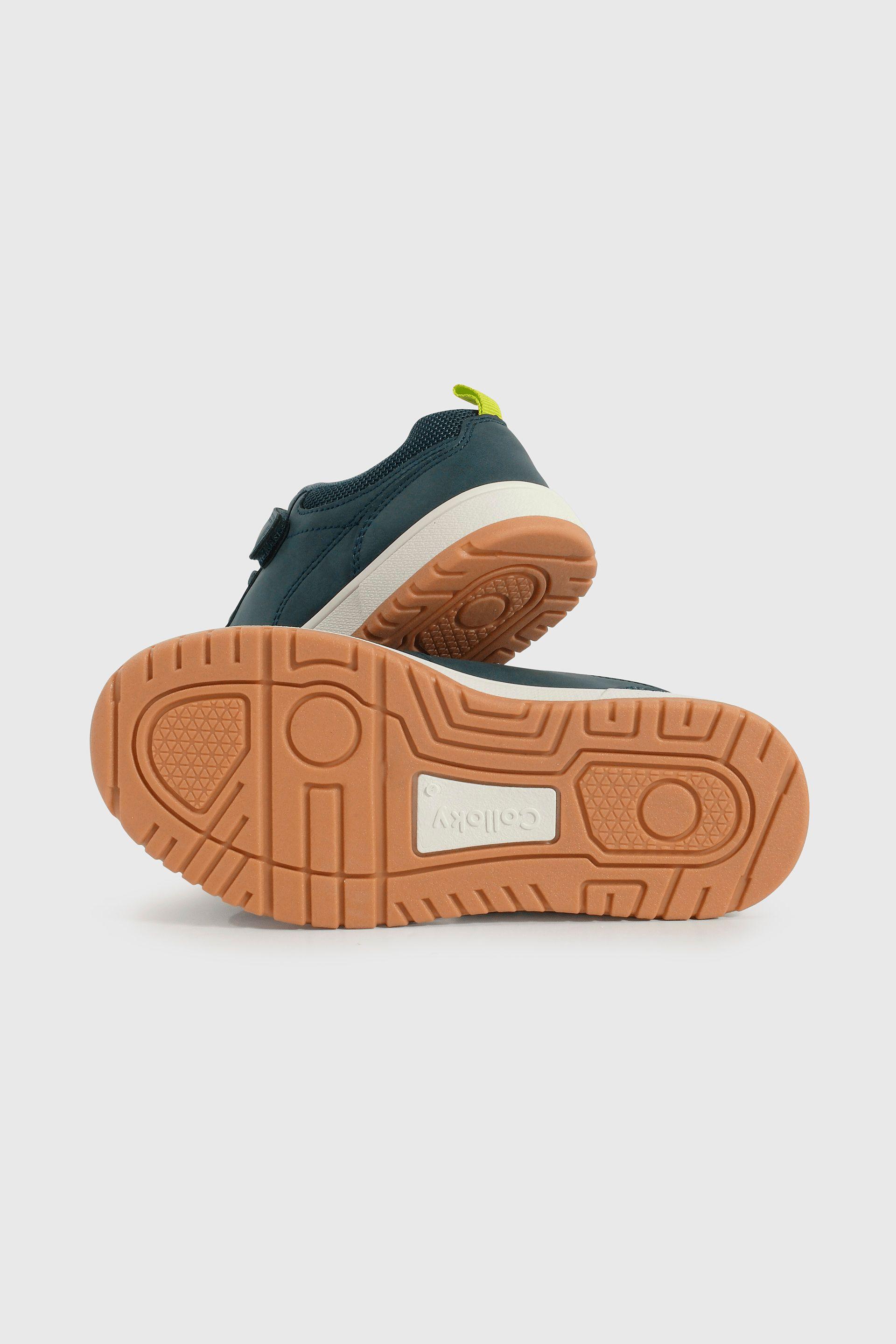 Zapatilla Lifestyle de Niño Azul Caña Baja con Velcro y Cordón-2