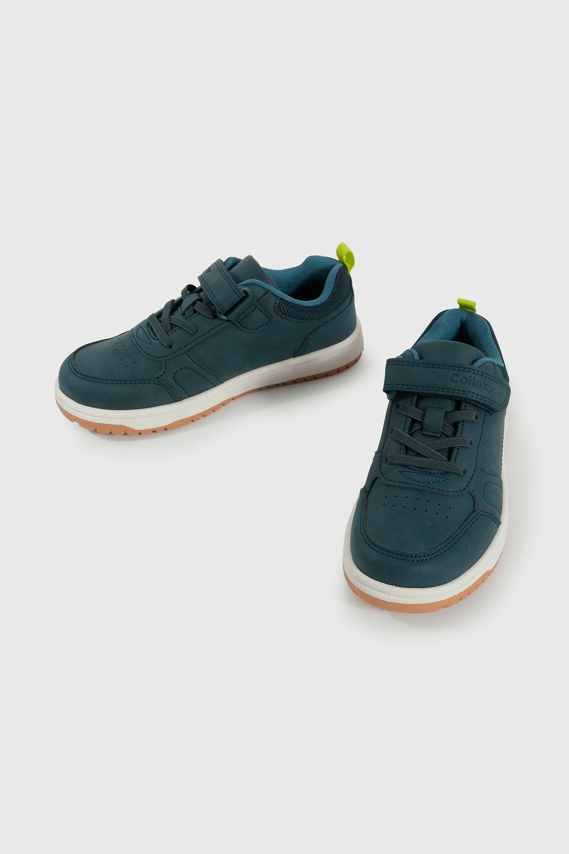 Zapatilla Lifestyle de Niño Azul Caña Baja con Velcro y Cordón-3