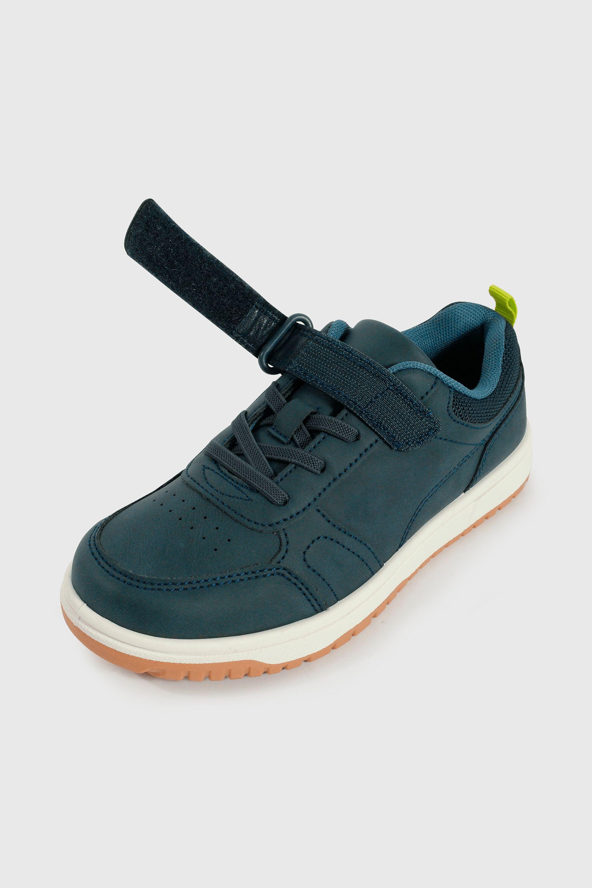 Zapatilla Lifestyle de Niño Azul Caña Baja con Velcro y Cordón-5