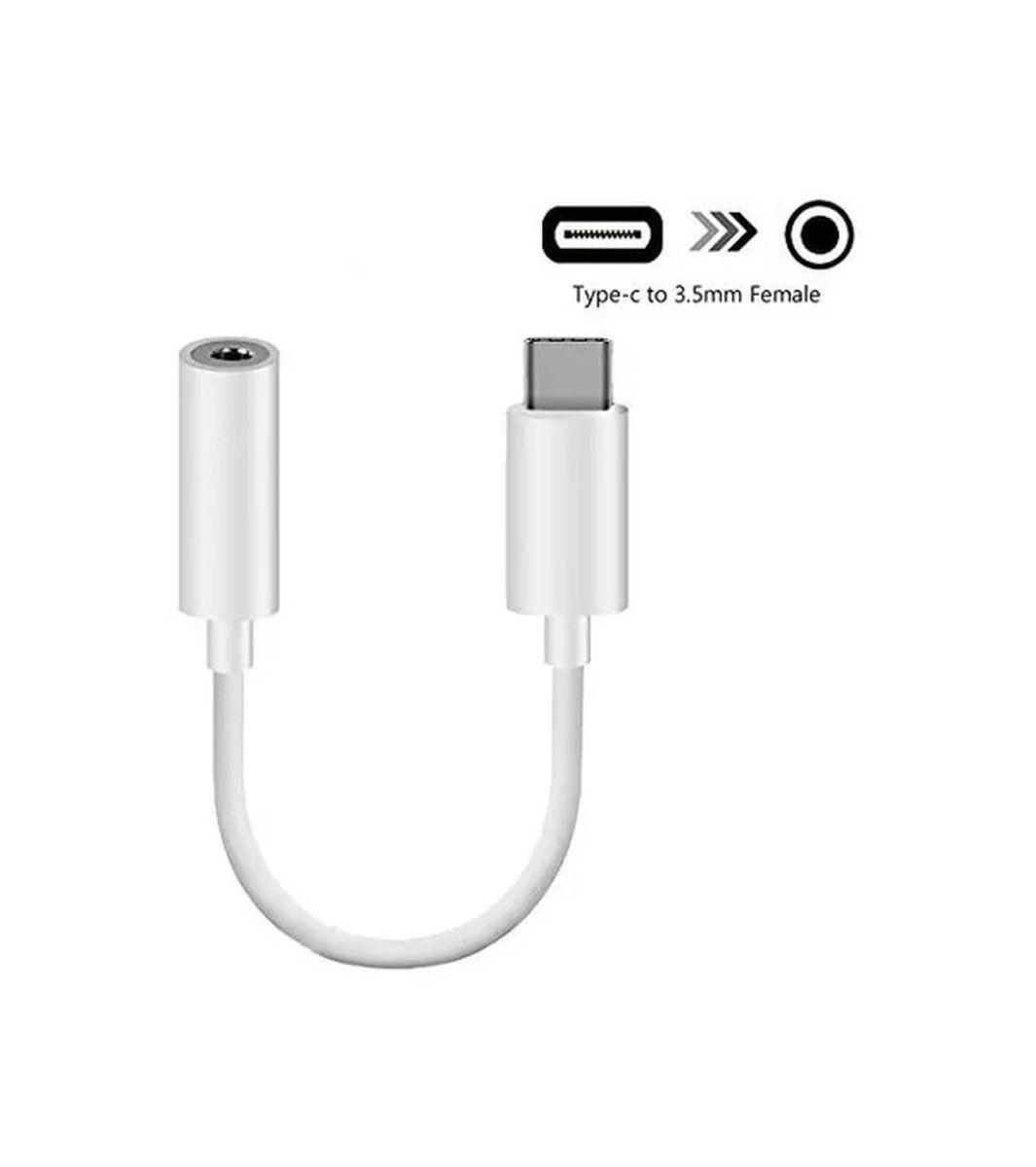 Adaptador Usb-c A Headphone Audifonos Jack 3.5mm blanco-2