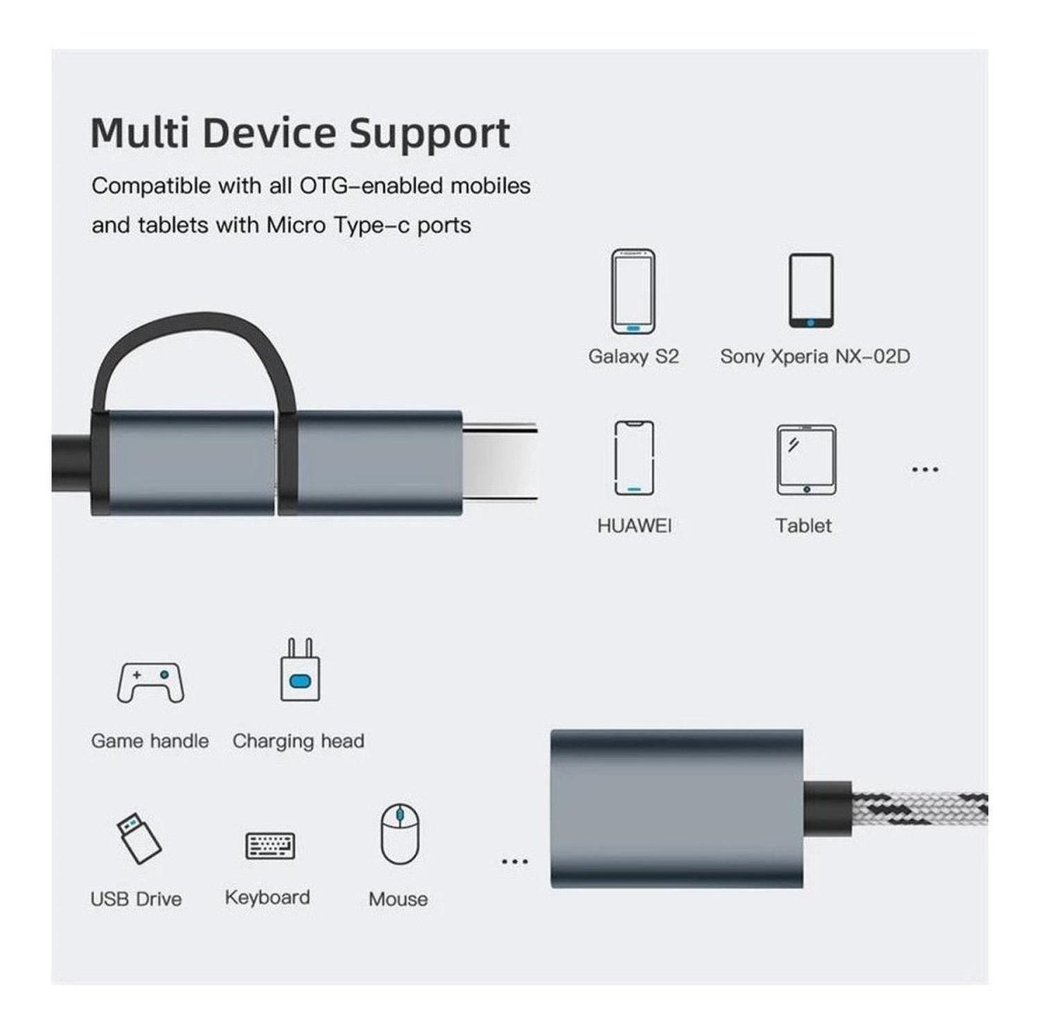 Adaptador Usb Otg Dual (micro Usb Y Typo C) Cuerpo Metalico-3