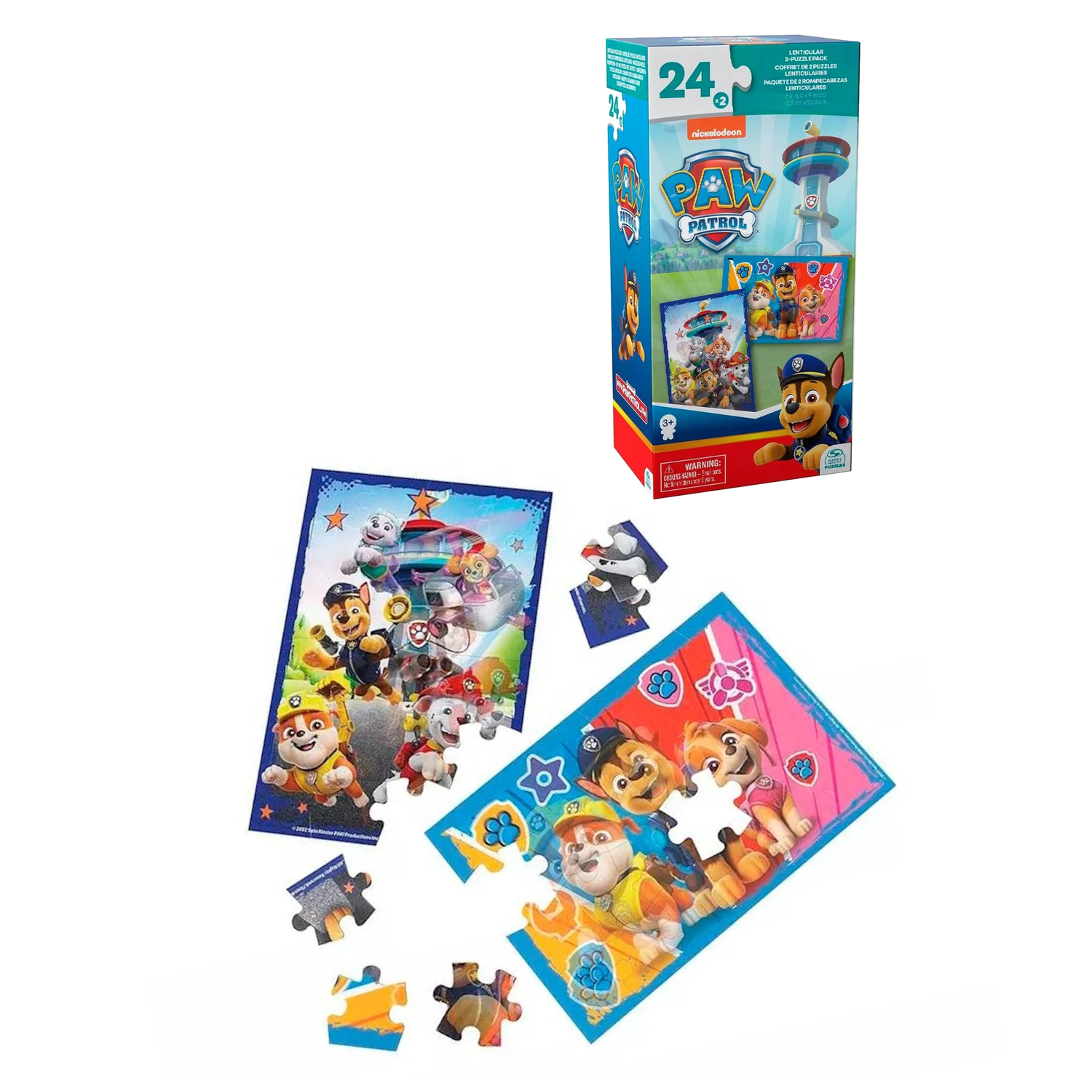 Set 2 rompecabezas Paw Patrol lenticular 3D-3