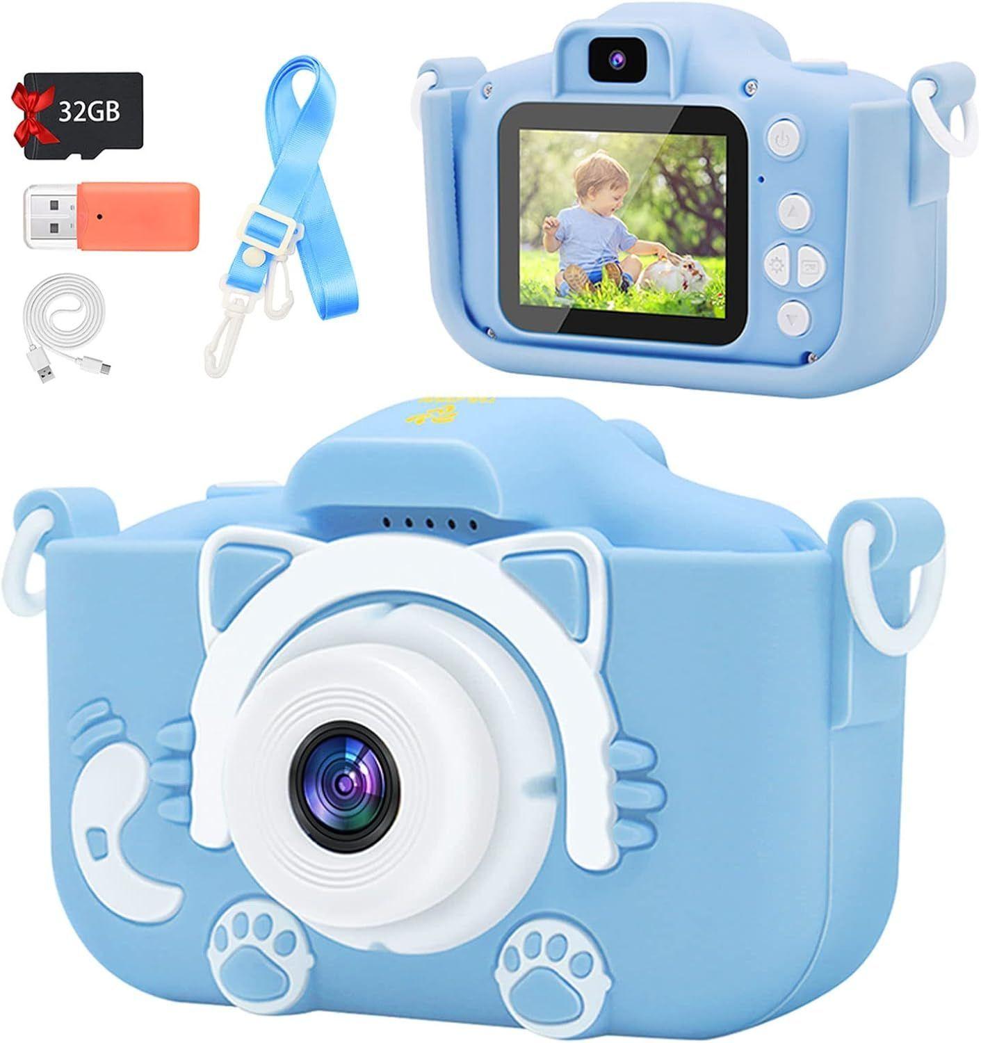 Mini camara Fotos Digital Infantil Recargable Filma Juegos Color Rosado Celeste-2