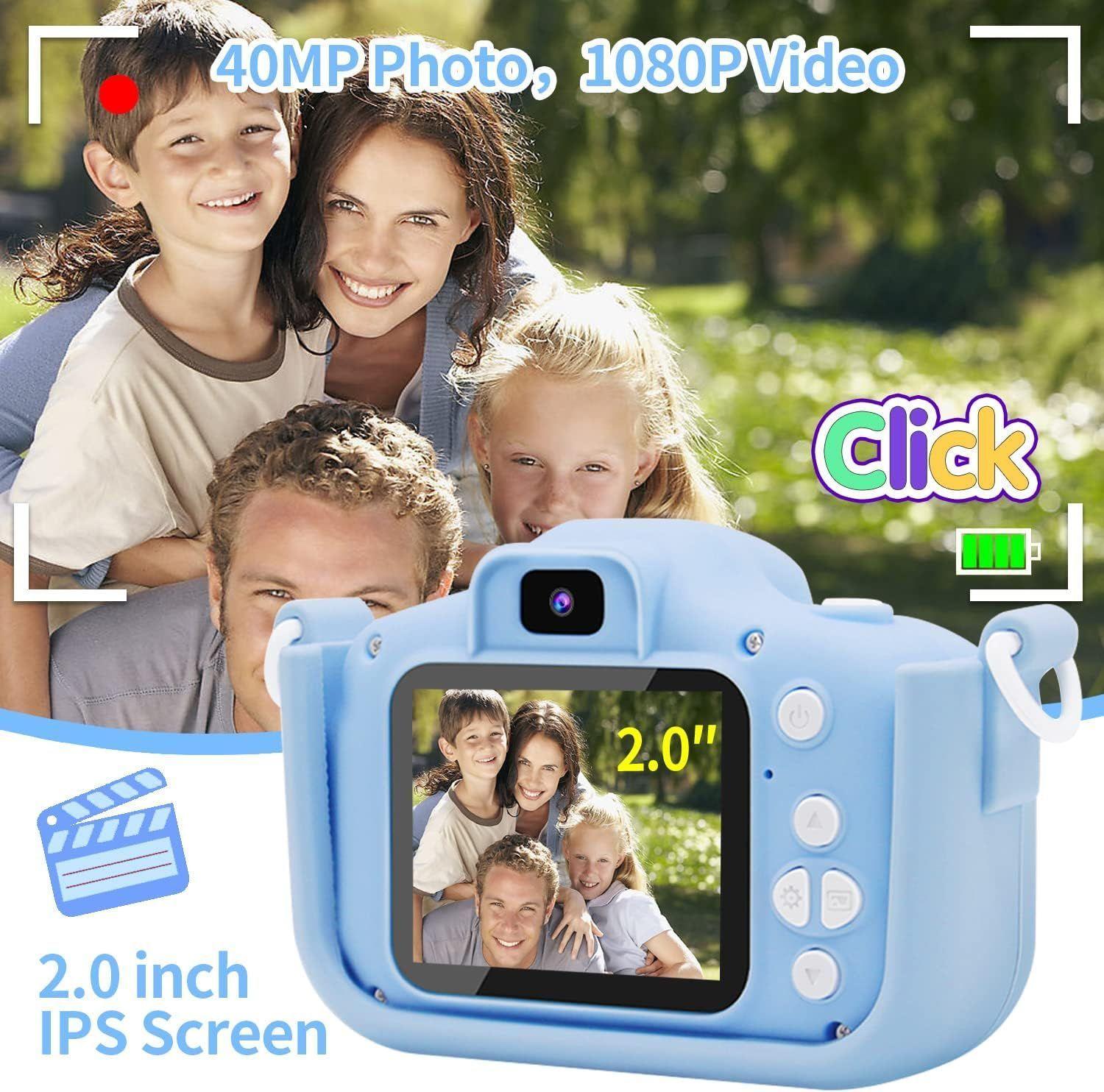 Mini camara Fotos Digital Infantil Recargable Filma Juegos Color Rosado Celeste-3