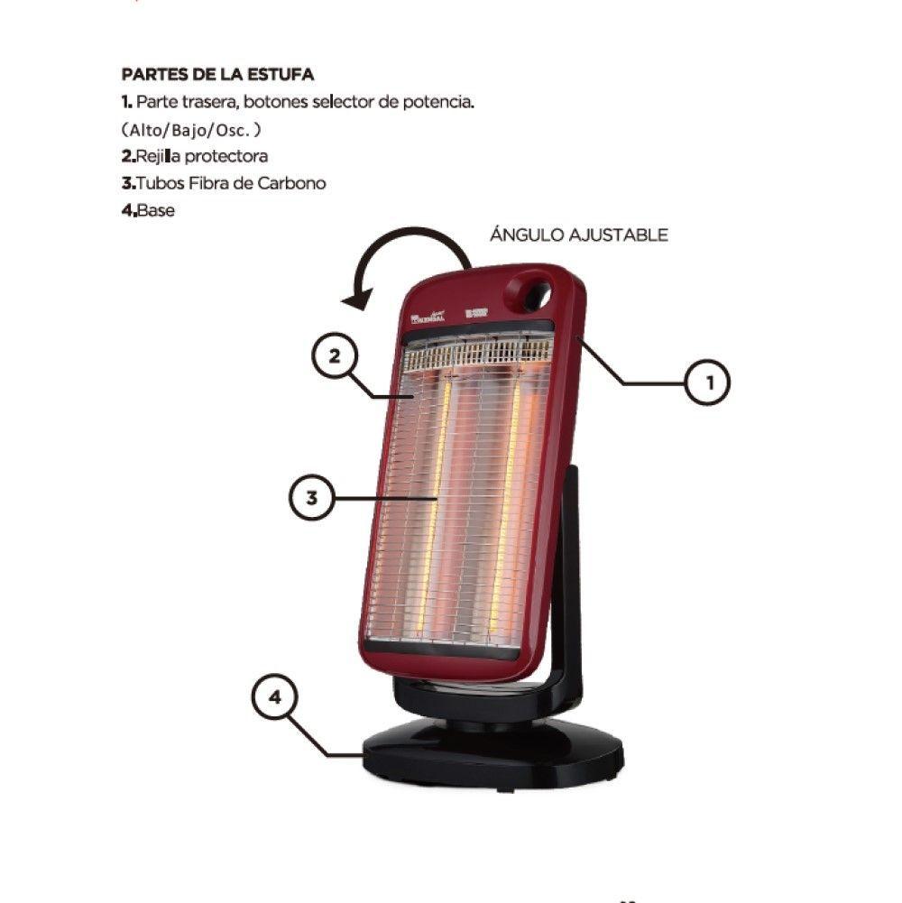 Estufa Fibra De Carbono Kfc 90 - Roja C/Negro-2