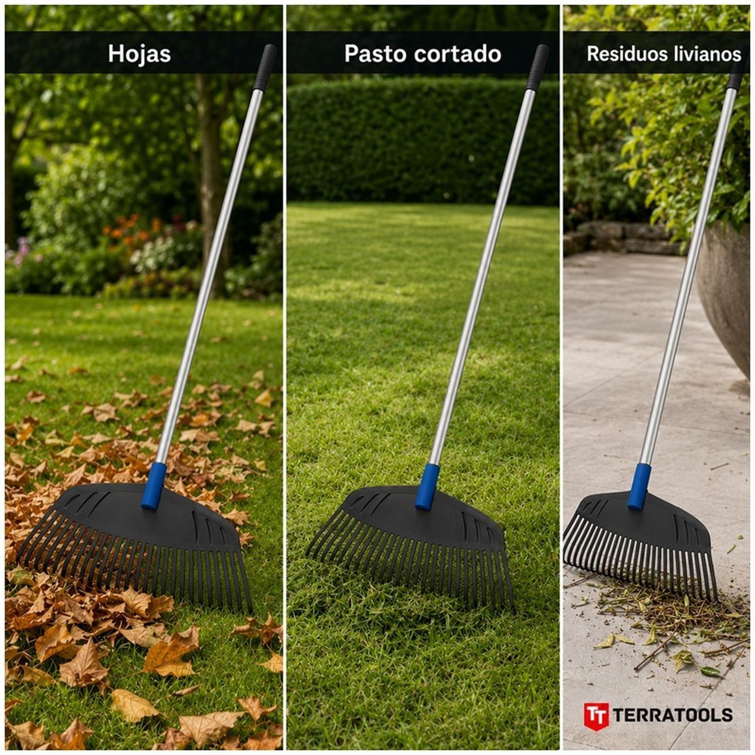 Barrehoja Jardín 29 Dientes Rastrillo Para Hojas TerraTools-4