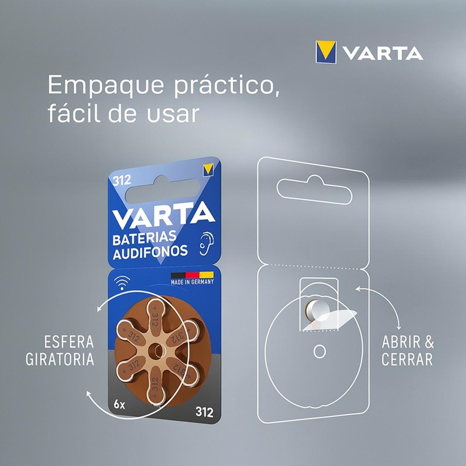 Pack 60 Pilas Varta Audífono Tamaño 312-5