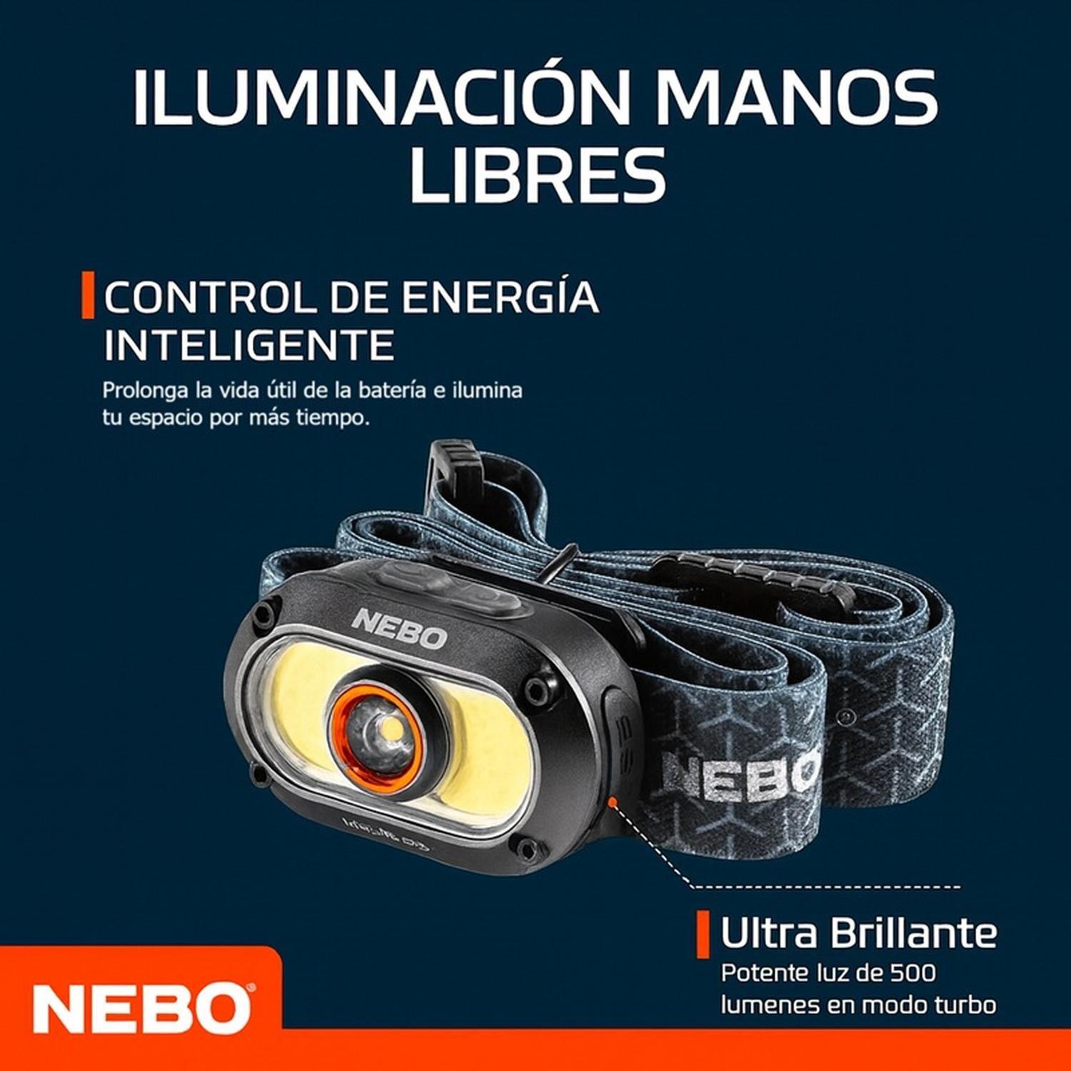 Linterna Frontal Recargable NEBO Mycro 500 Lúmenes-4