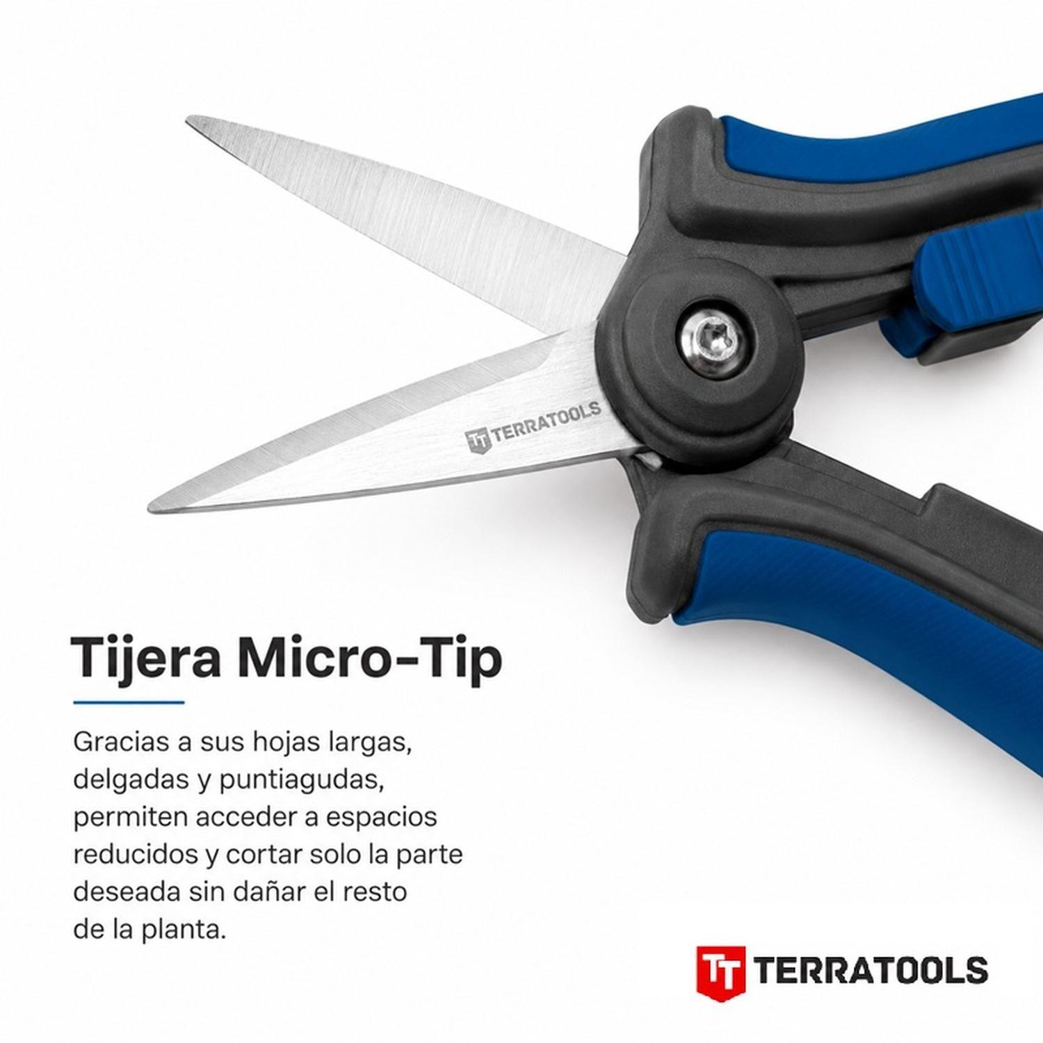 Tijera de Poda Floral Micro-Tip TerraTools Acero Inoxidable-3