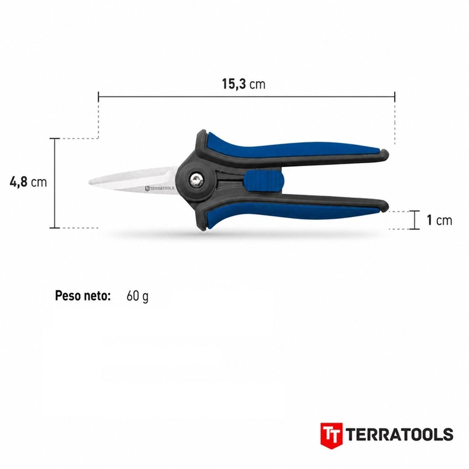 Tijera de Poda Floral Micro-Tip TerraTools Acero Inoxidable-4