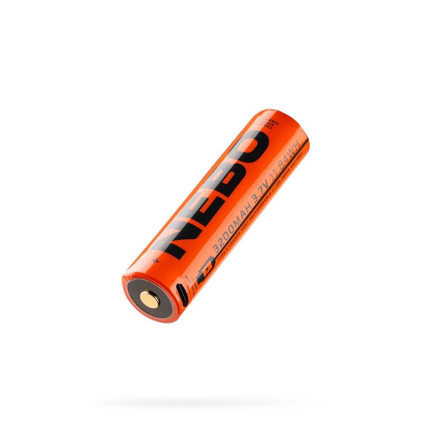 Batería Recargable 18650 NEBO 3200 mAh Puerto USB-C-0