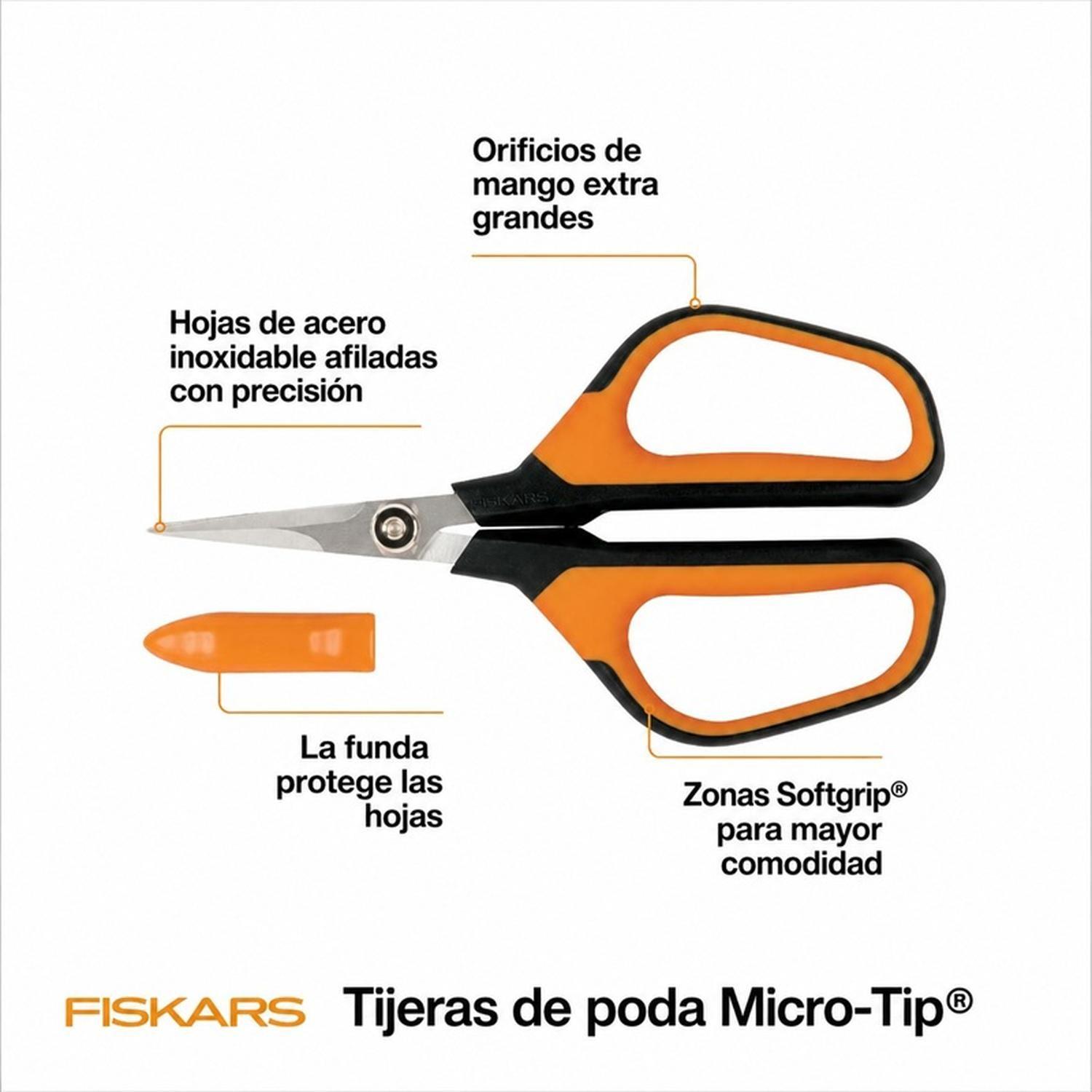 Tijera de podar Micropunta FISKARS con Asas grandes-4