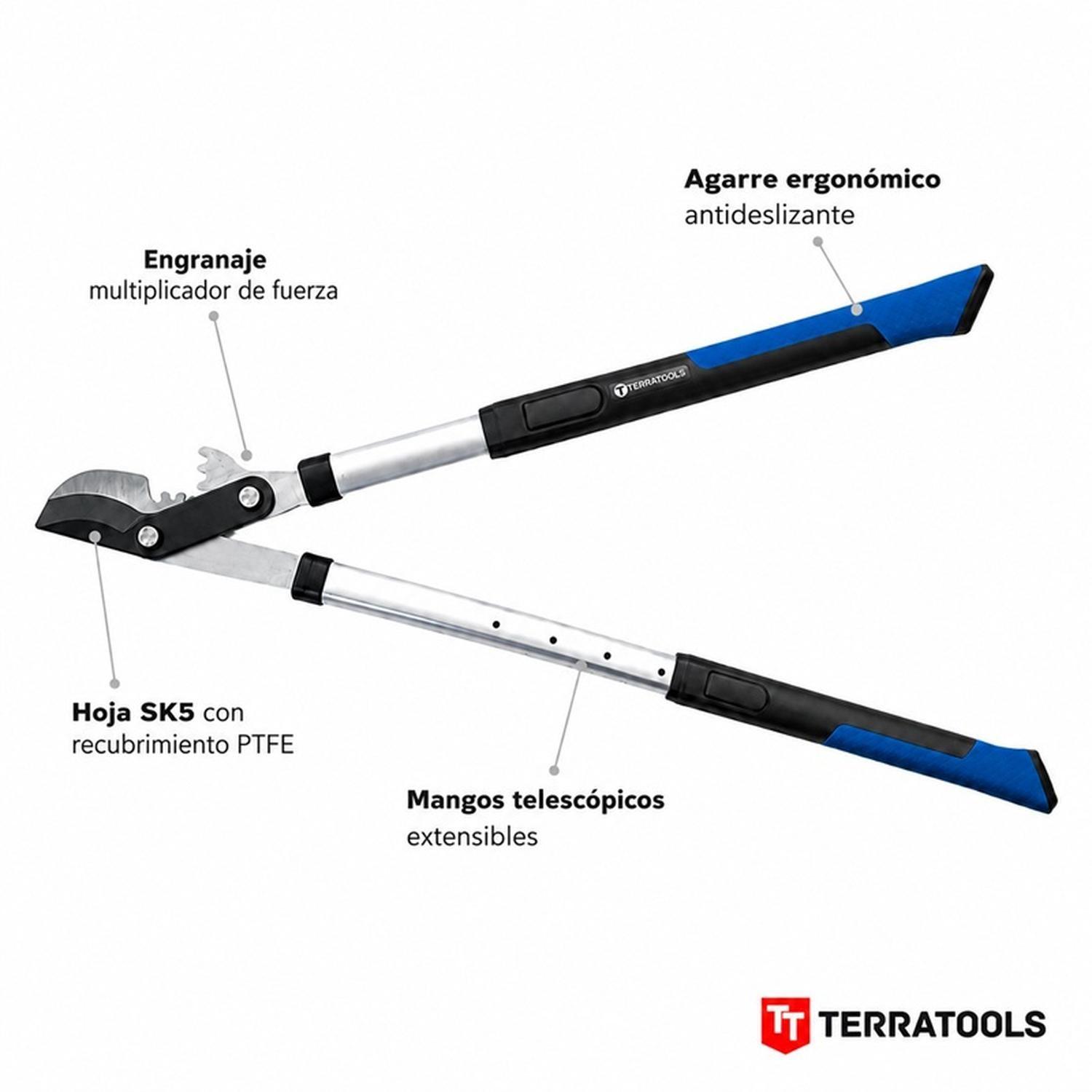 Tijerón de Podar Extensible TerraTools Gear Pro Bypass 4,5cm-2