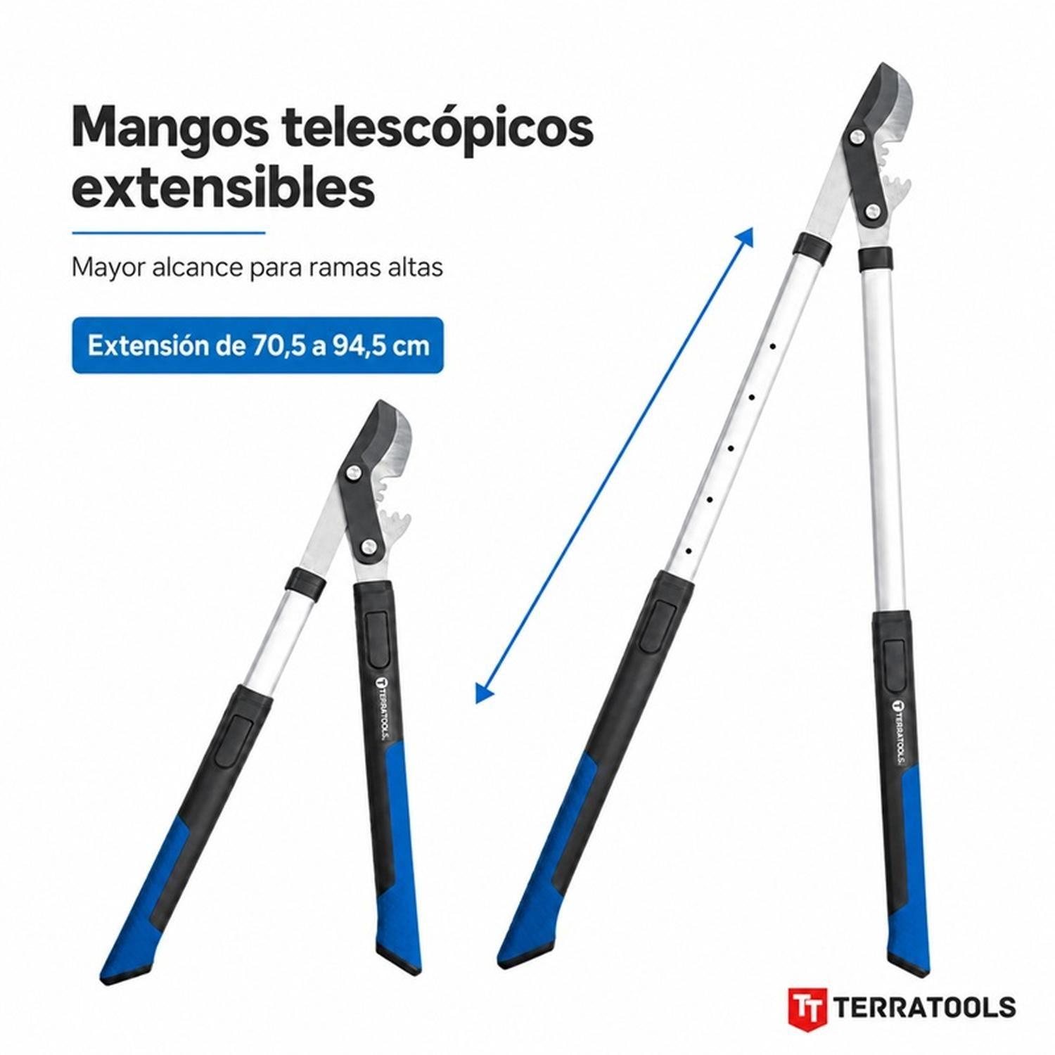 Tijerón de Podar Extensible TerraTools Gear Pro Bypass 4,5cm-4