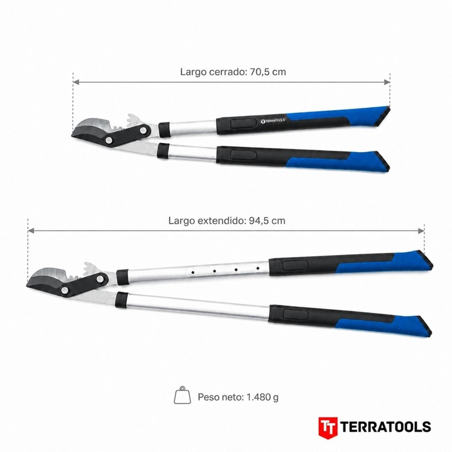 Tijerón de Podar Extensible TerraTools Gear Pro Bypass 4,5cm-5