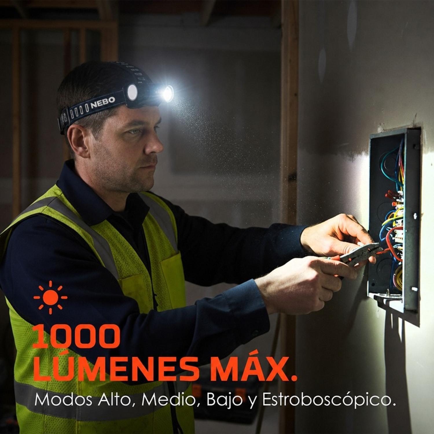 Linterna Frontal Recargable NEBO BLUELINE 1000 Lúmenes-4
