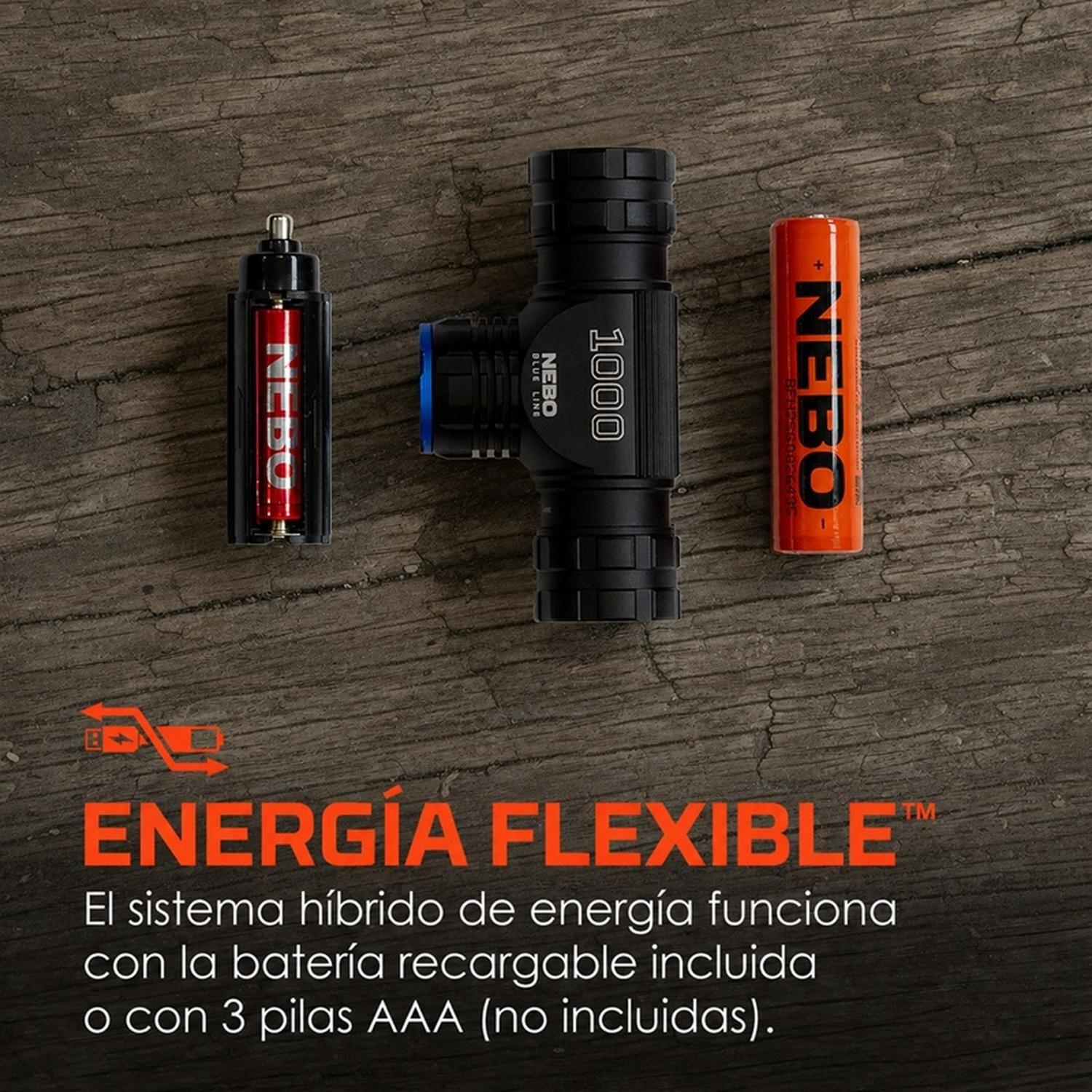 Linterna Frontal Recargable NEBO BLUELINE 1000 Lúmenes-7