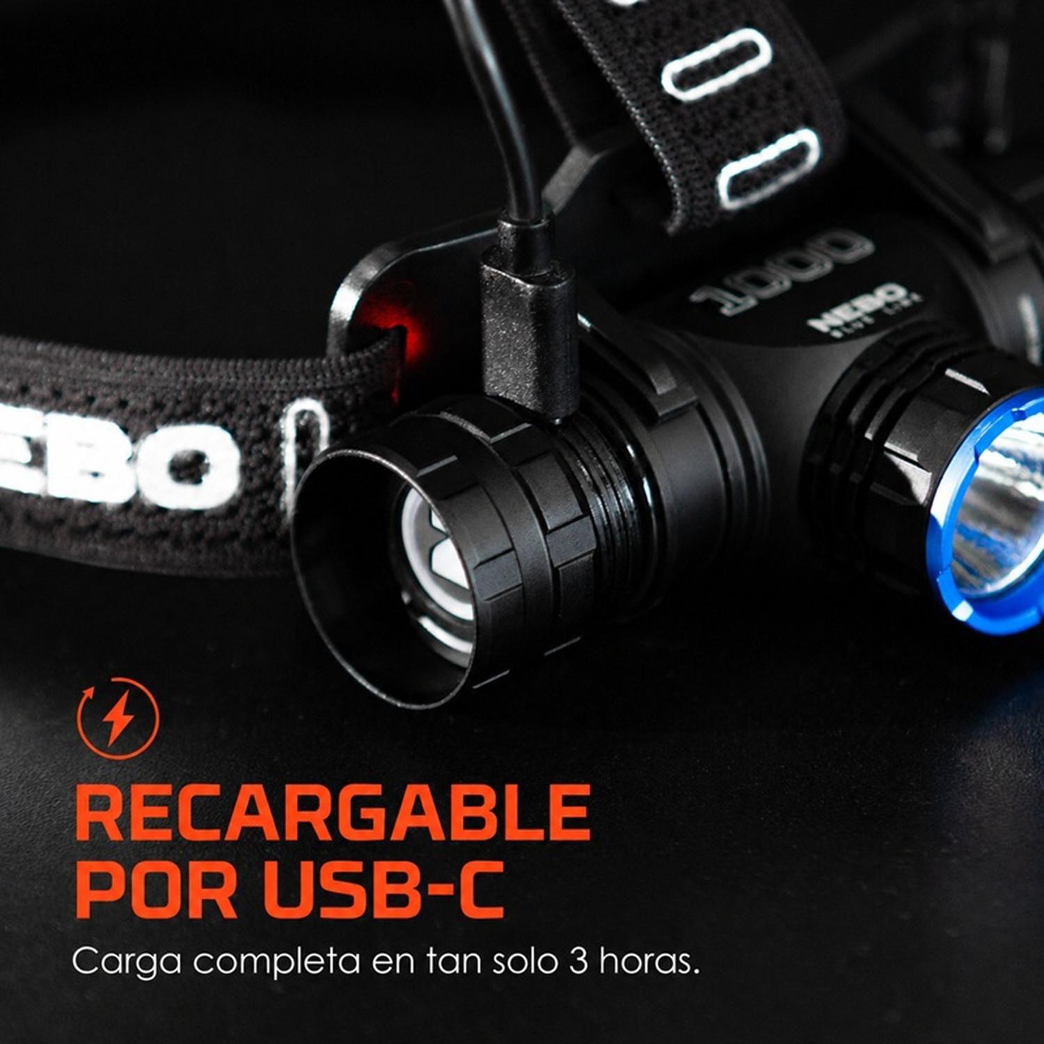 Linterna Frontal Recargable NEBO BLUELINE 1000 Lúmenes-8