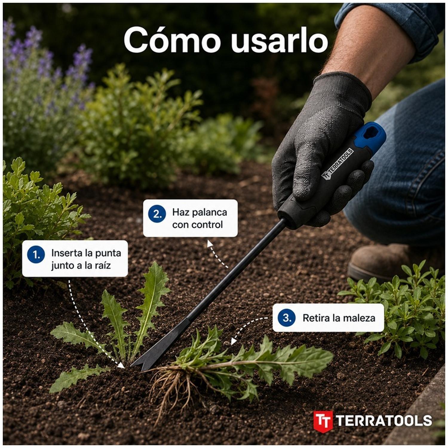 Desmalezador De Mano TerraTools Para Malezas Jardín Huerto-2