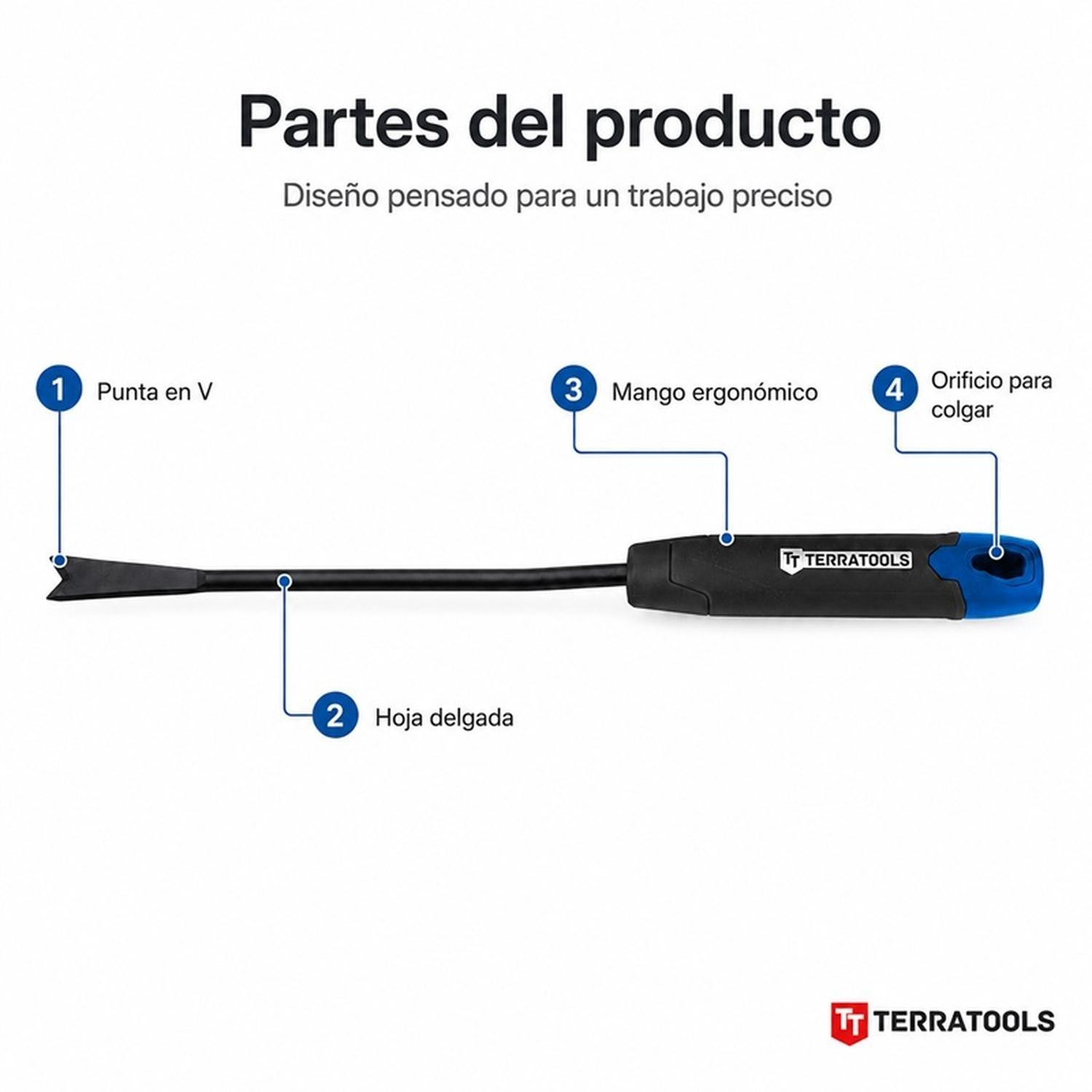 Desmalezador De Mano TerraTools Para Malezas Jardín Huerto-6