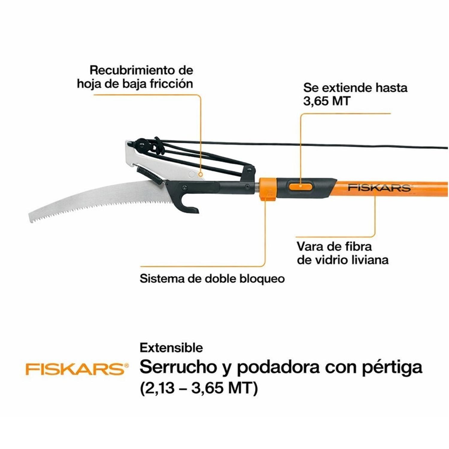 Podador Extensible Fiskars a 3,7 M Con Sierra De Poda 30Cm-3
