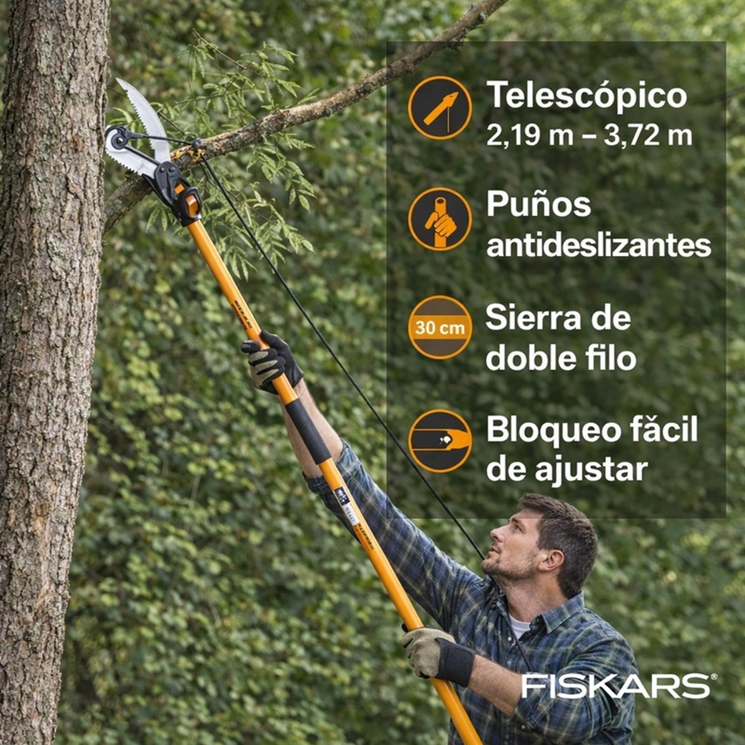 Podador Extensible Fiskars a 3,7 M Con Sierra De Poda 30Cm-9