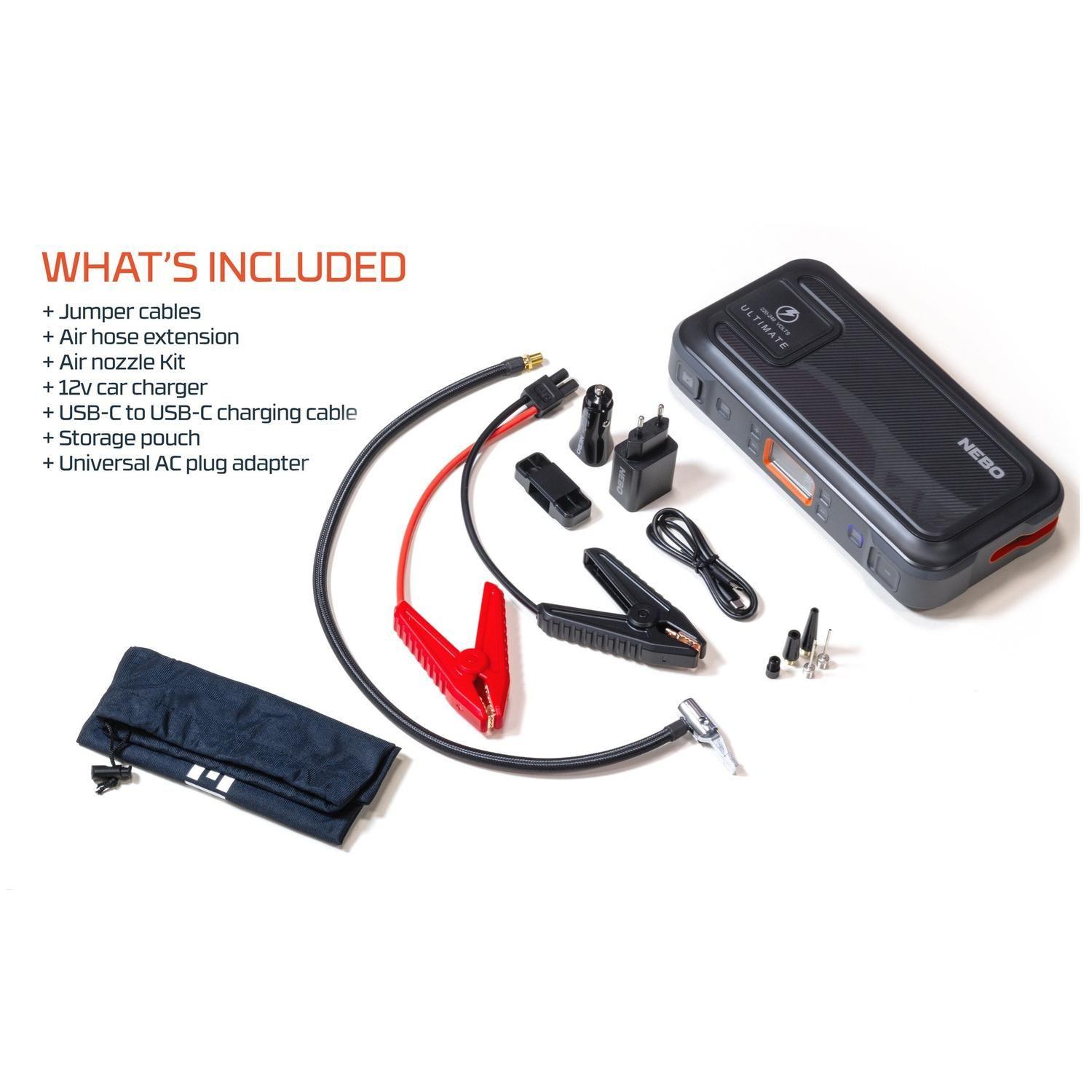 Partidor Batería de Auto 1500A Nebo con Enchufe AC 220-240V-6