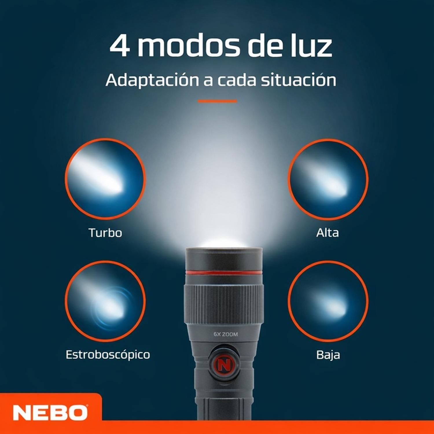 Linterna Táctica Recargable / Pilas Nebo Redline 450 Lúmenes-4