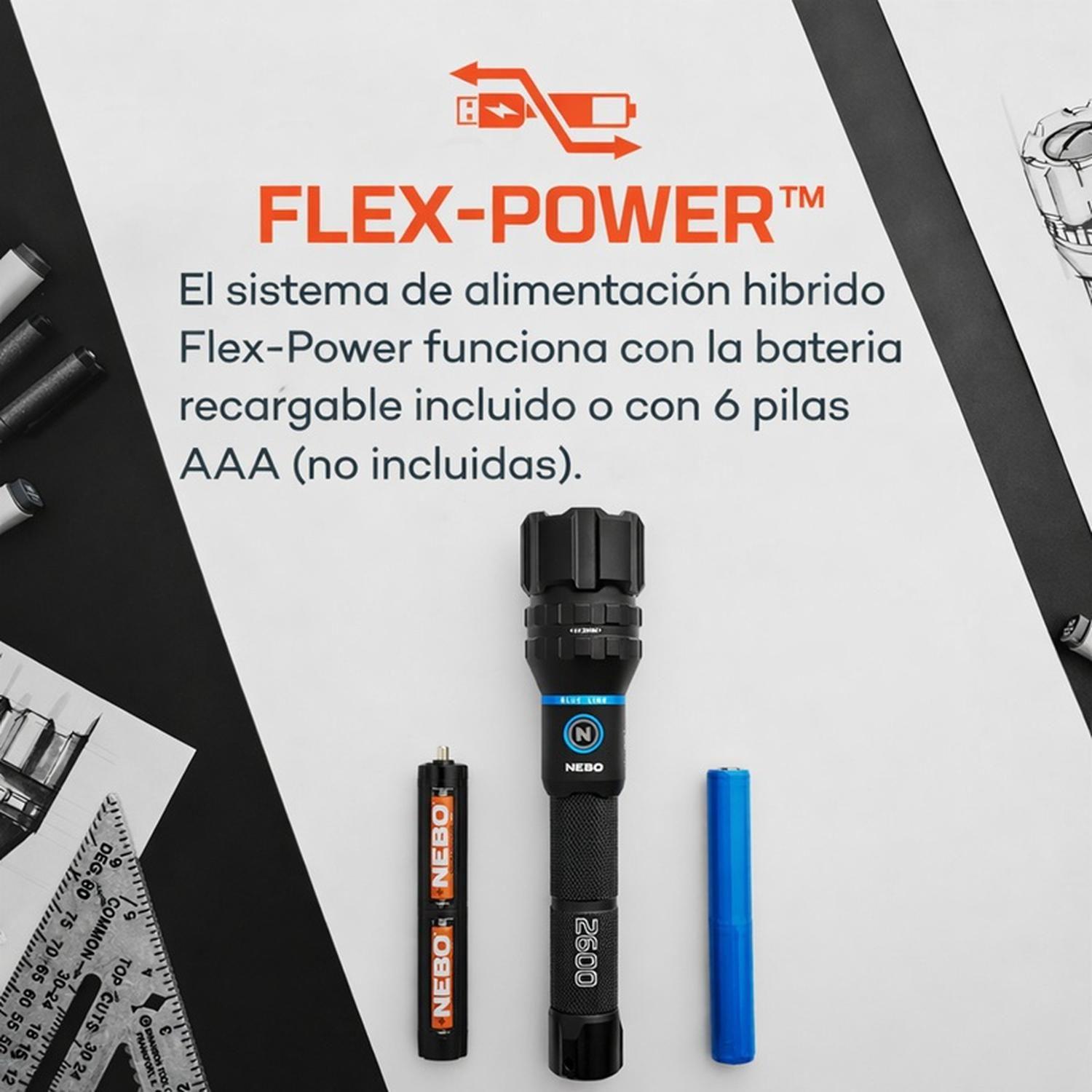 Linterna Recargable NEBO BLUELINE 2600 Lúmenes + Power Bank-3
