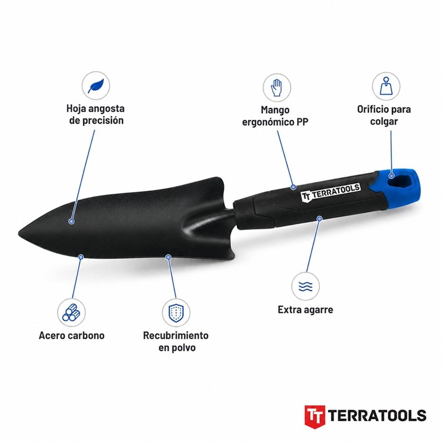 Trasplantador De Mano TerraTools Acero y Mango Ergonómico-2