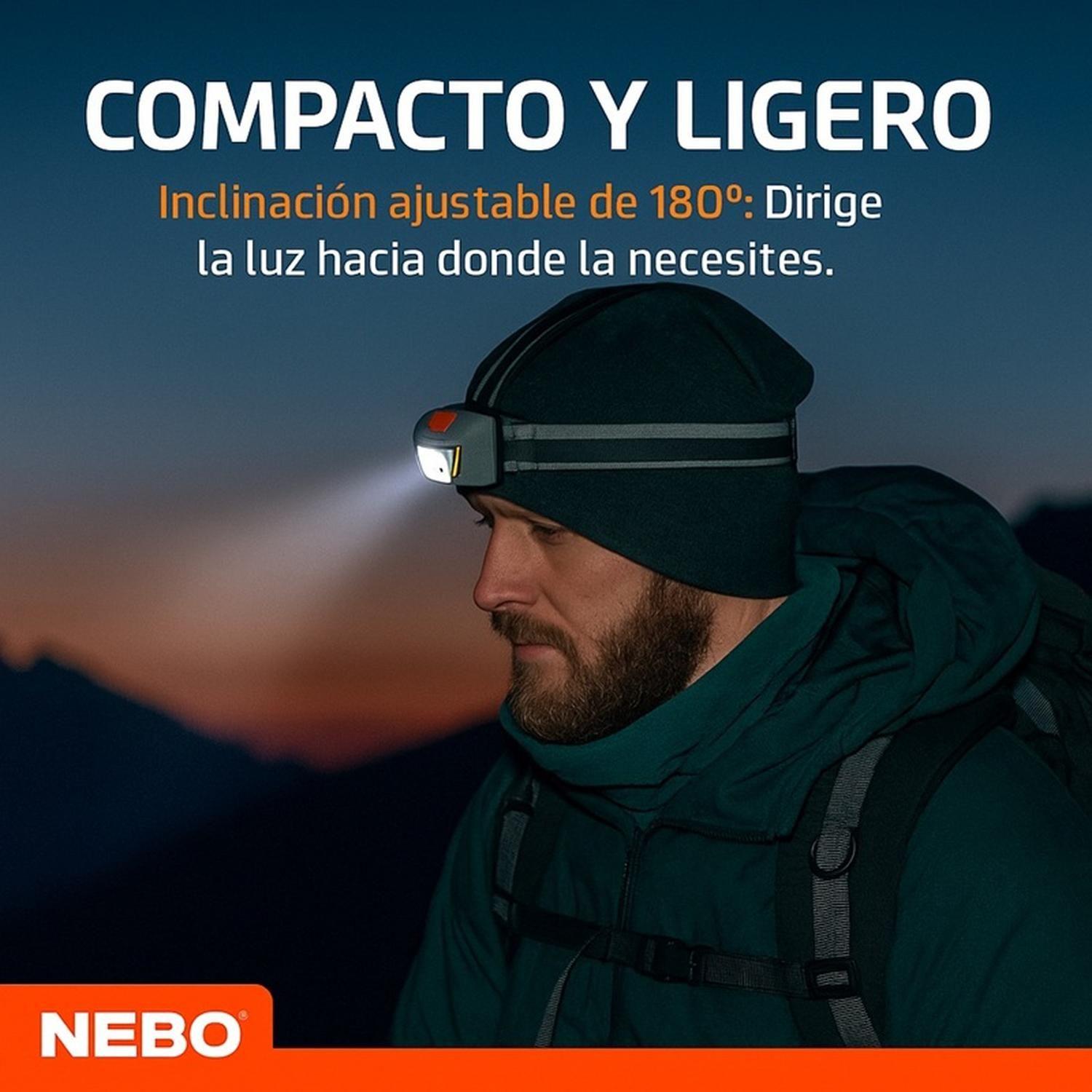 Linterna Frontal Pilas/Recargable NEBO Einstein DUO 400 Lúmenes-4