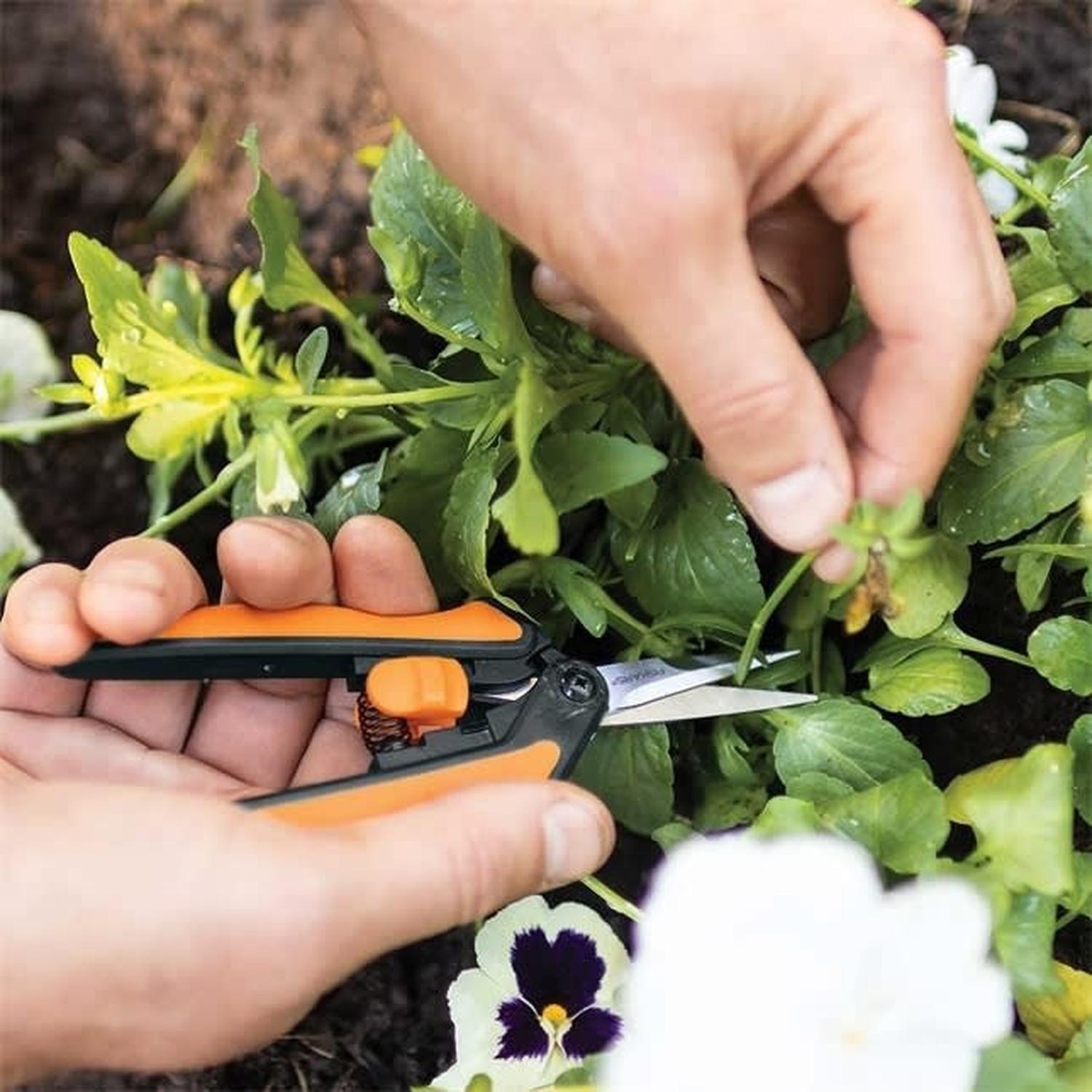 Tijera Floral Detalles Microtip Fiskars Para Tallos Y Hojas-2
