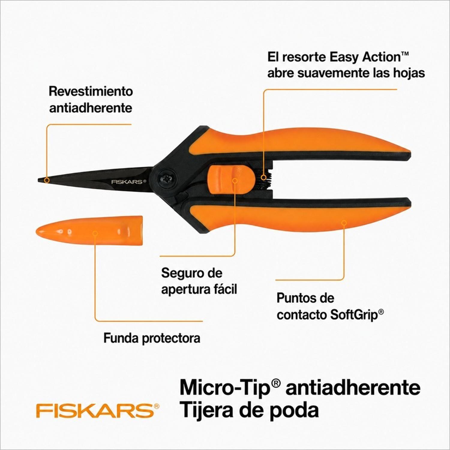 Tijeras De Podar Micropunta de Precisión Fiskars Jardín-2