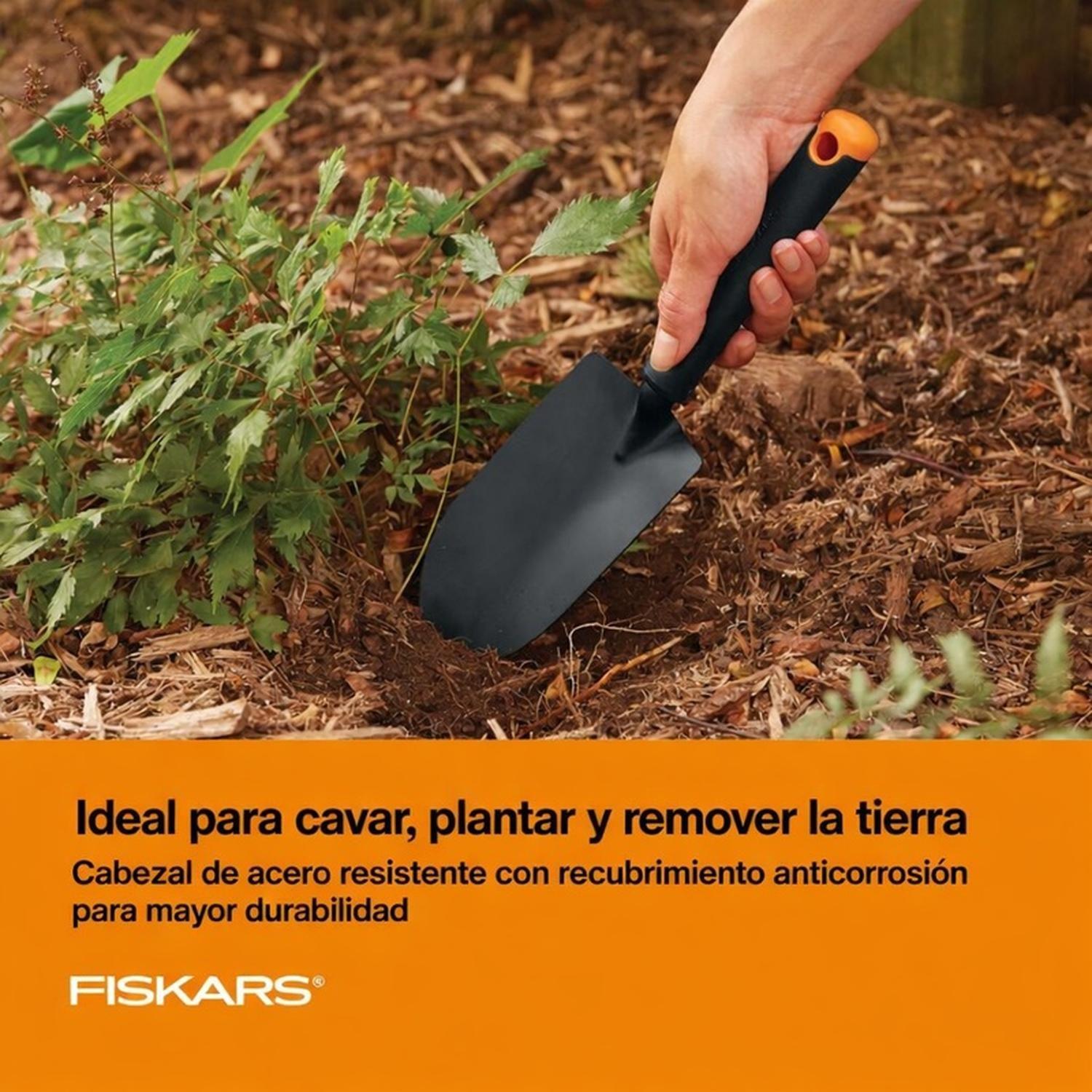 Kit Jardinería Fiskars 3 Piezas Palita Cultivador Trasplantador-3