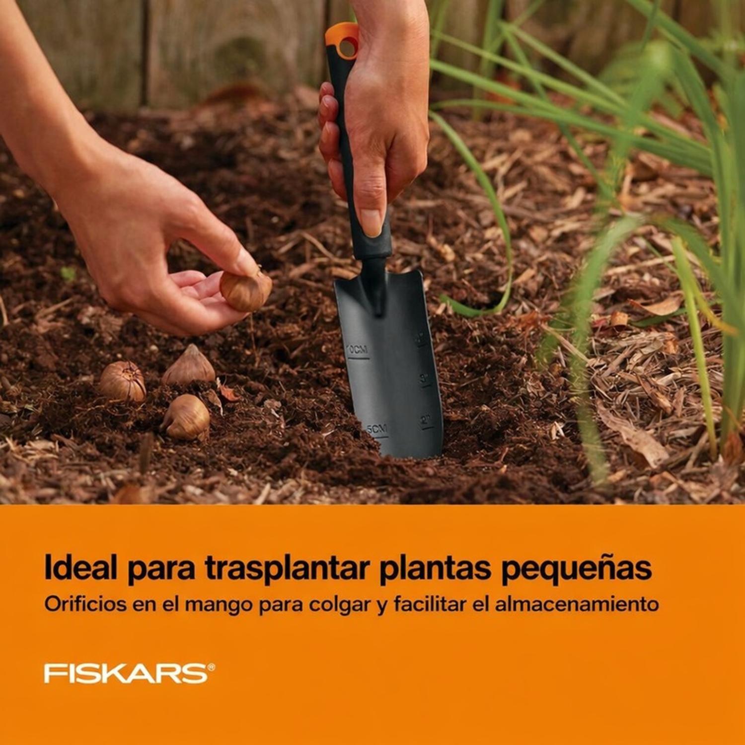Kit Jardinería Fiskars 3 Piezas Palita Cultivador Trasplantador-5