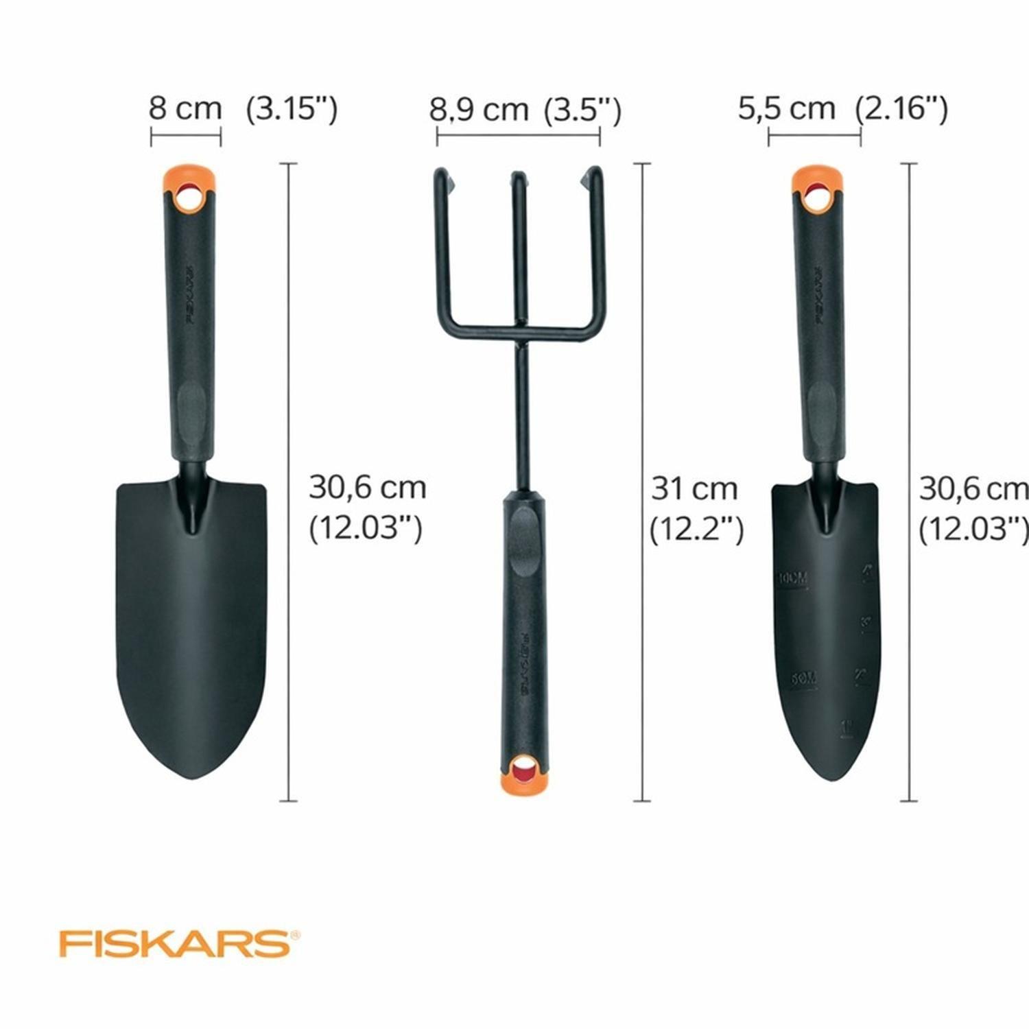 Kit Jardinería Fiskars 3 Piezas Palita Cultivador Trasplantador-6