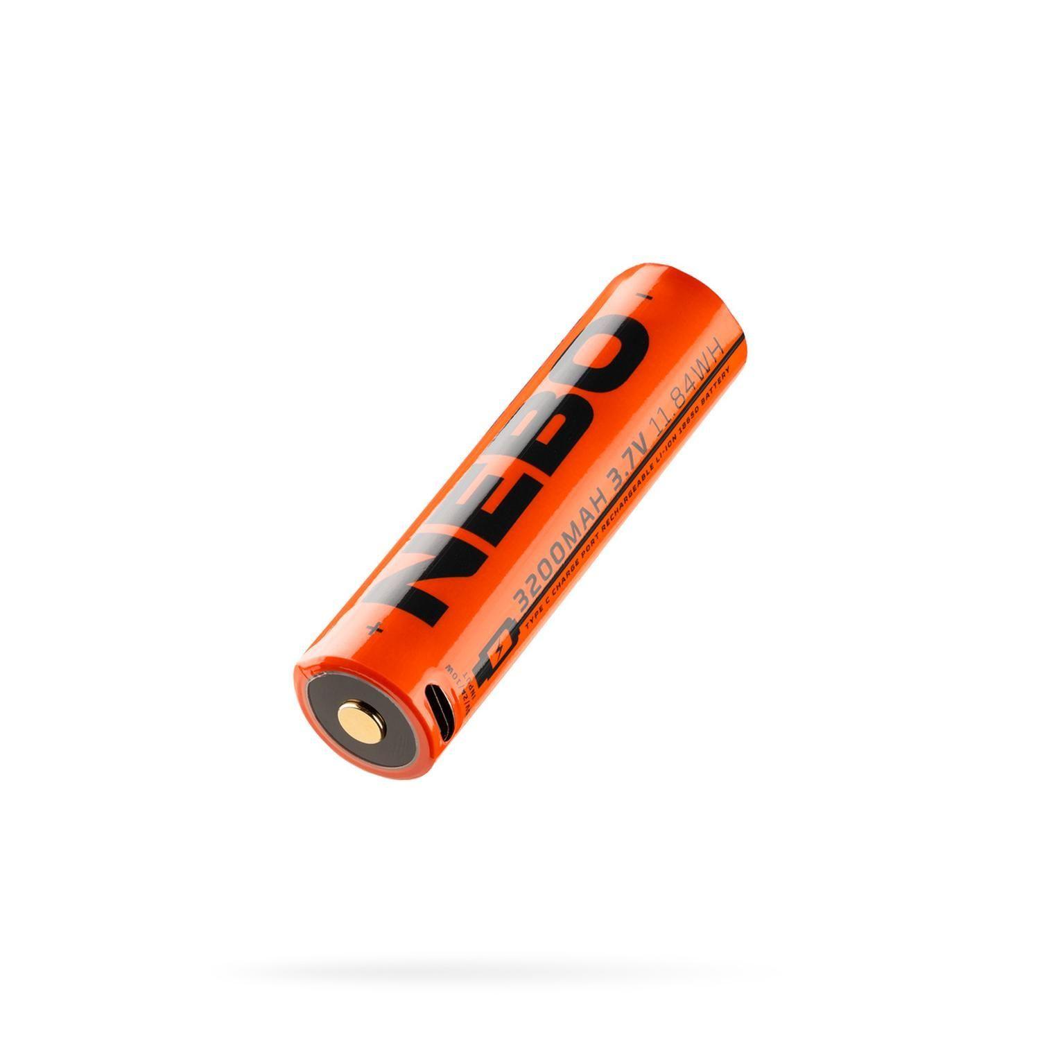 Batería Recargable 18650 NEBO 3200 mAh Puerto USB-C-0
