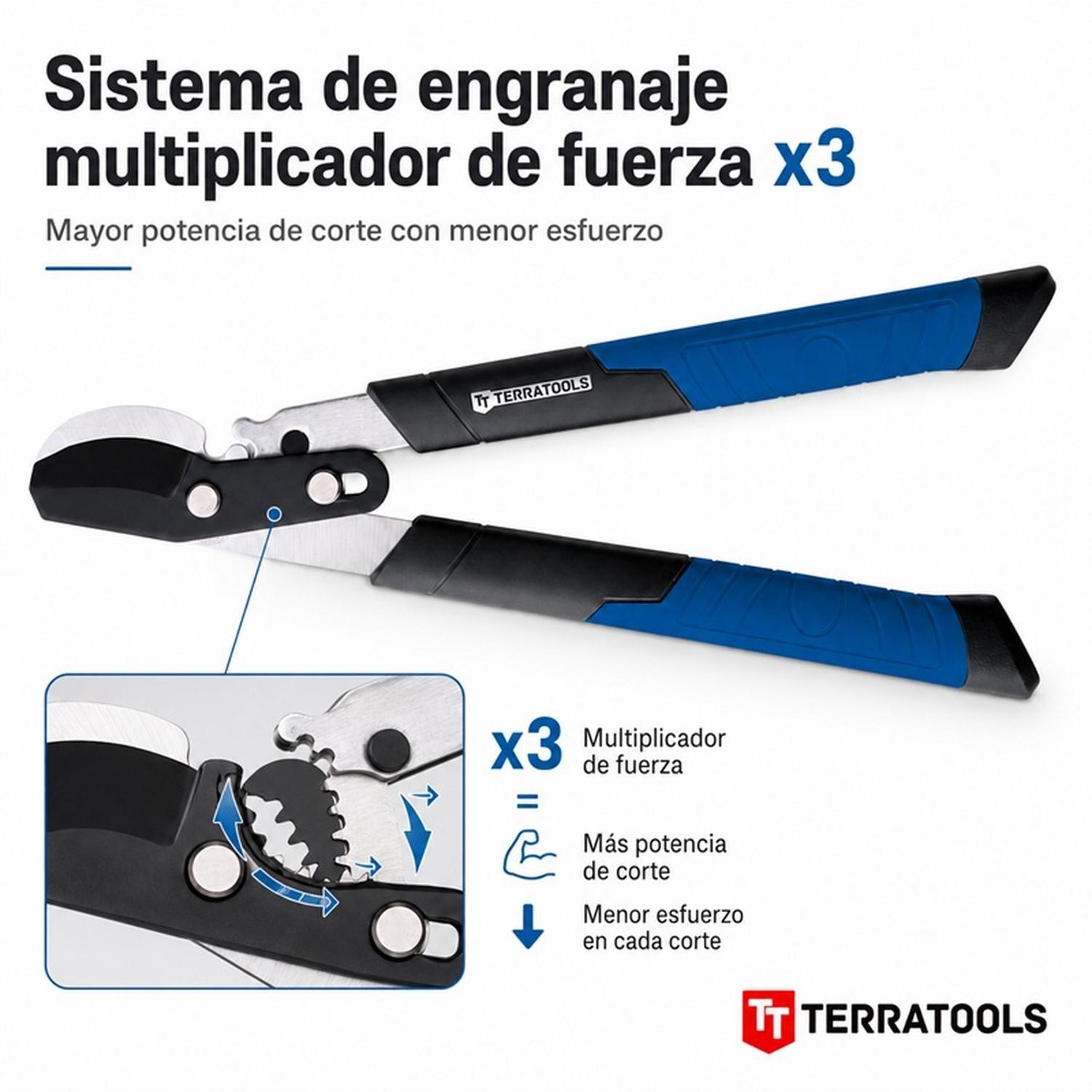 Tijerón de Podar TerraTools GEAR PRO Bypass 3,5 cm-4