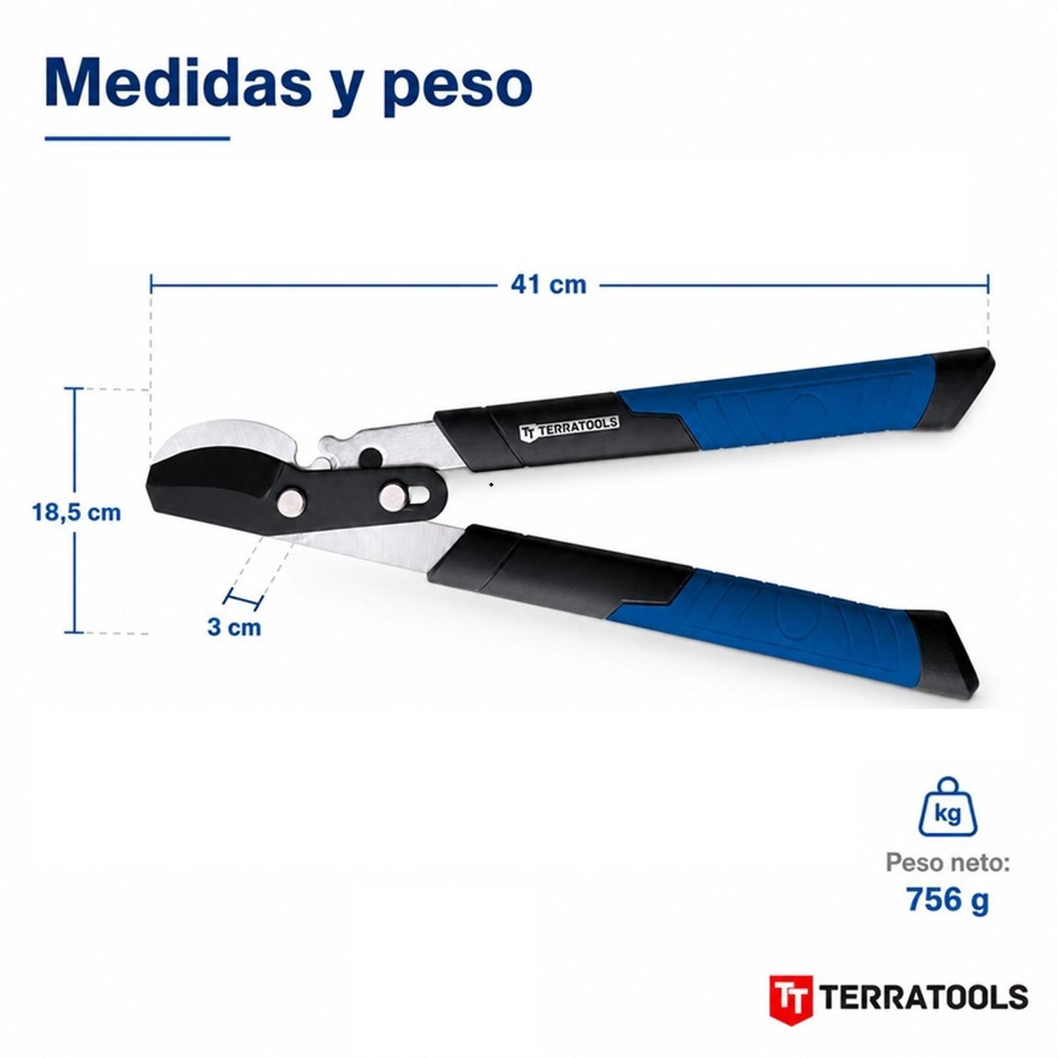 Tijerón de Podar TerraTools GEAR PRO Bypass 3,5 cm-5
