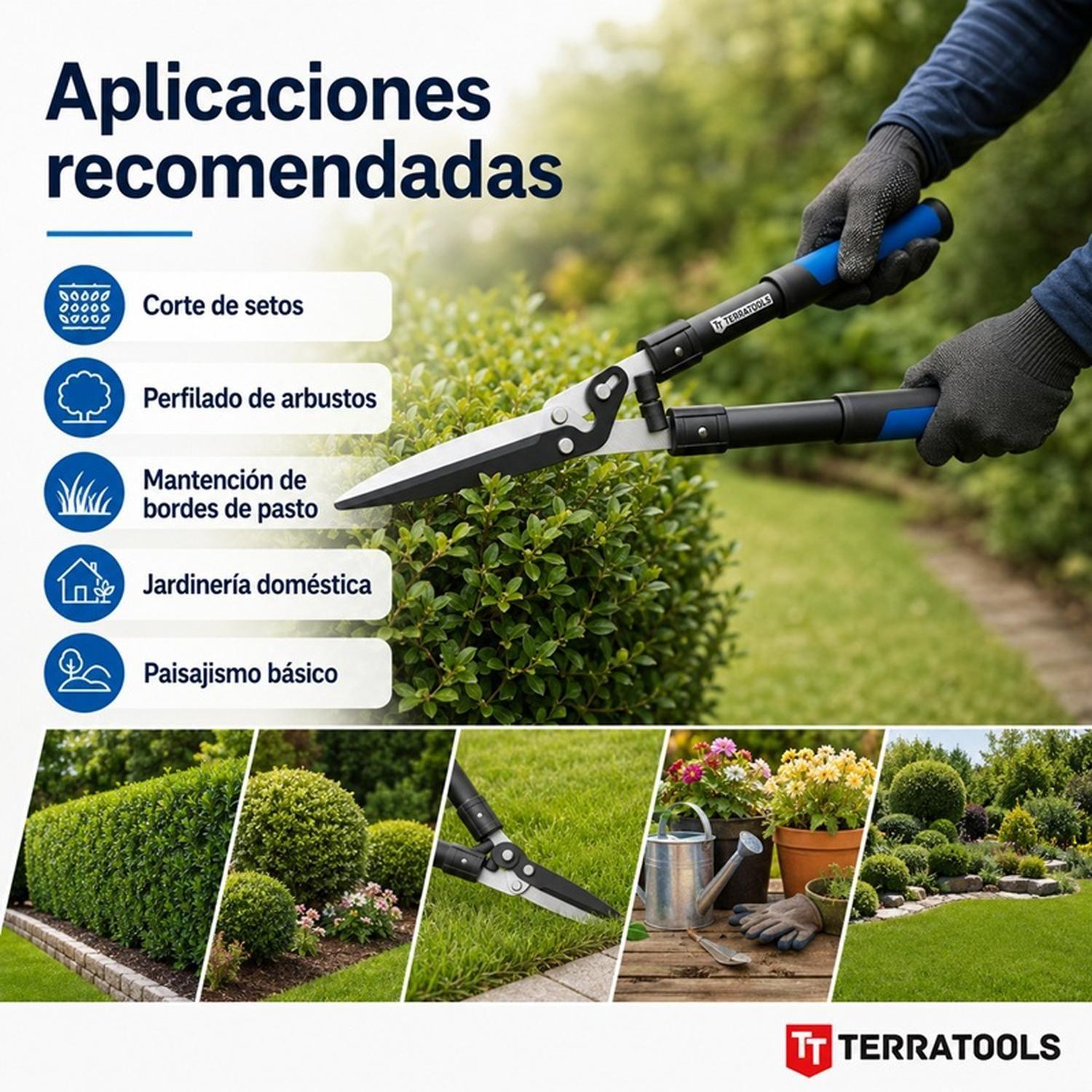 Tijera Cortasetos y Pasto TerraTools LEVEL PRO-5
