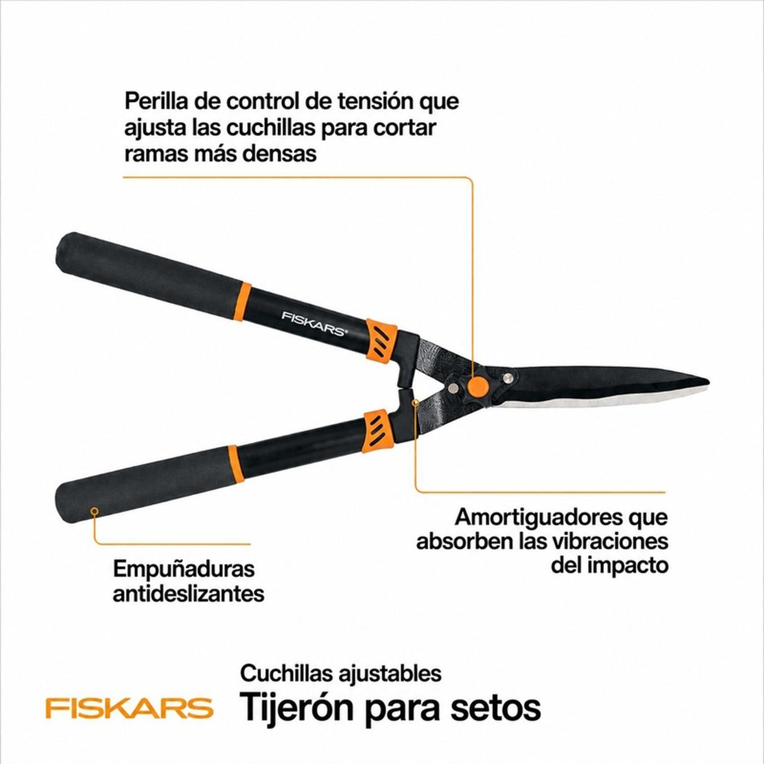 Tijerón Cortaseto Fiskars 22" Hojas Onduladas Ajustables-3