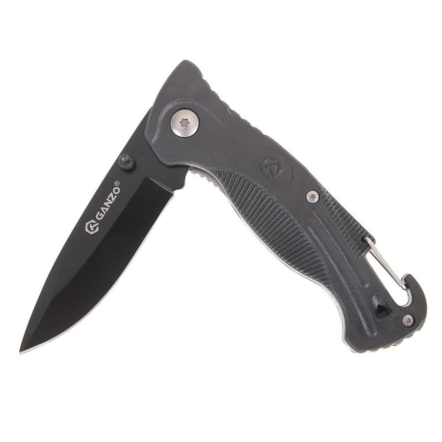 Cuchillo Plegable Táctico Ganzo G611 Con Silbato Y Mosquetón-4