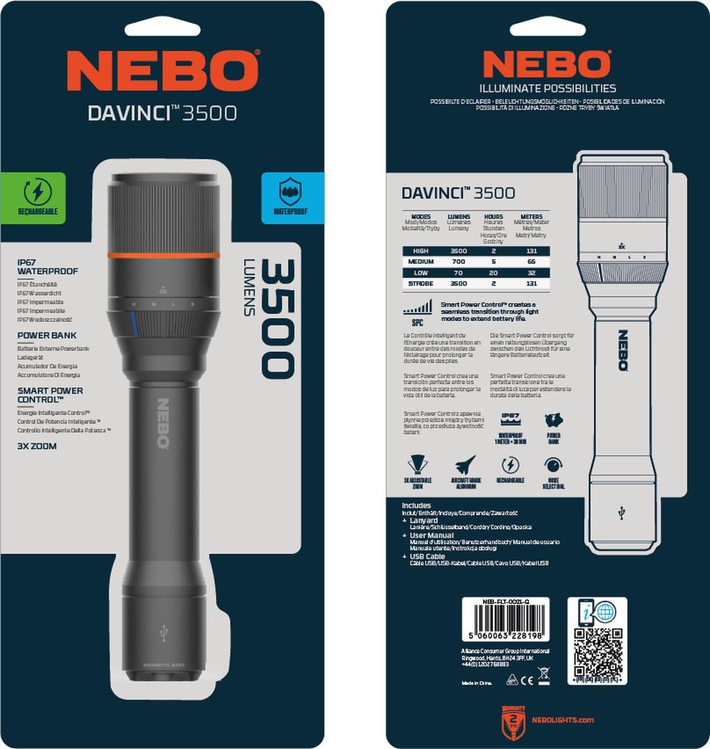 Linterna Recargable NEBO Davinci 3500 Lúmenes-8