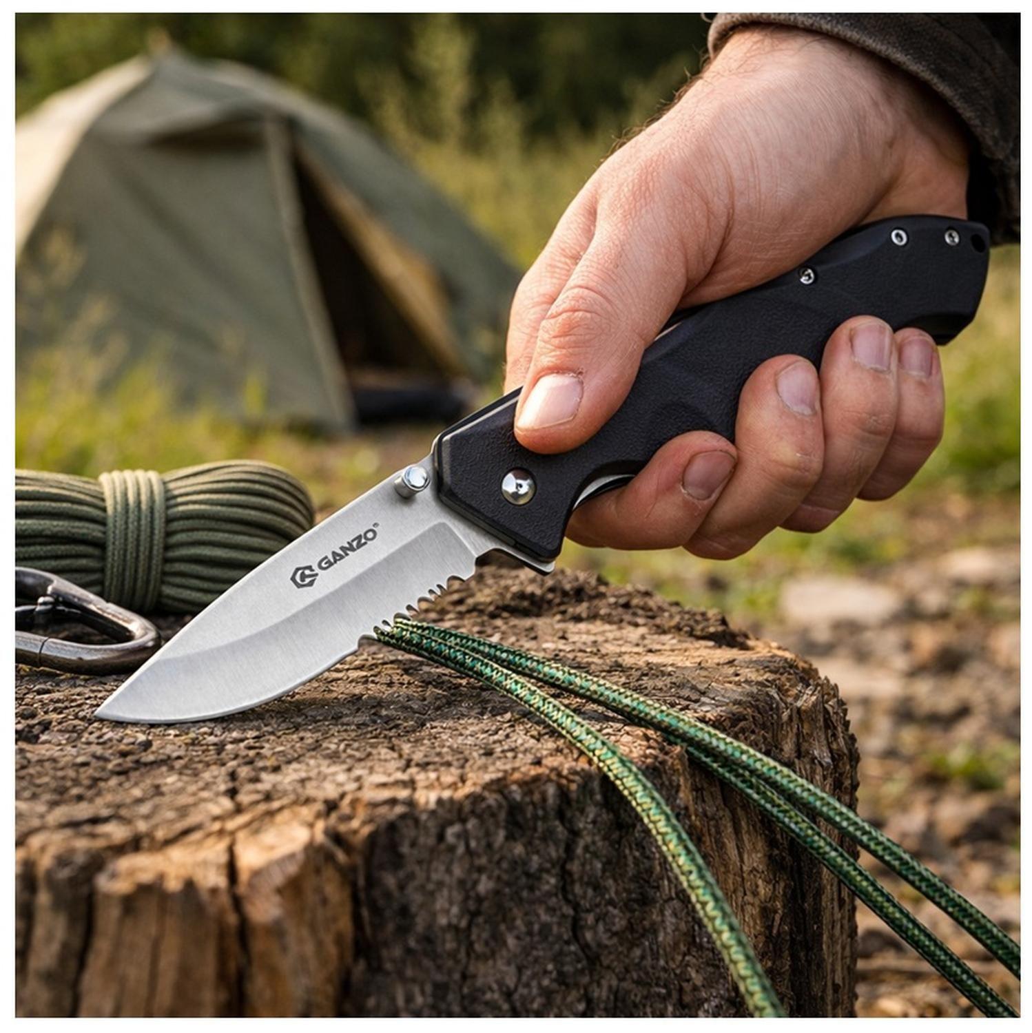 Cuchillo Plegable Ganzo G617 Acero 440A de Caza y Pesca-2