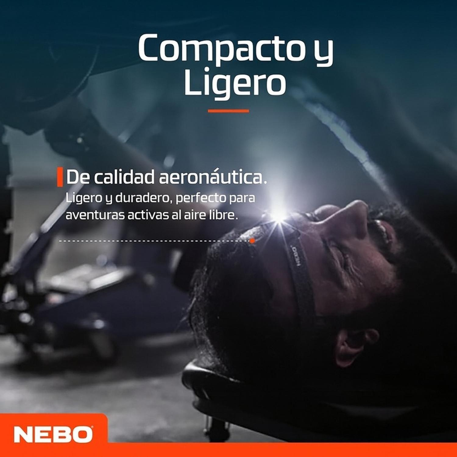 Linterna Frontal Recargable NEBO Mycro 400 Lúmenes-3
