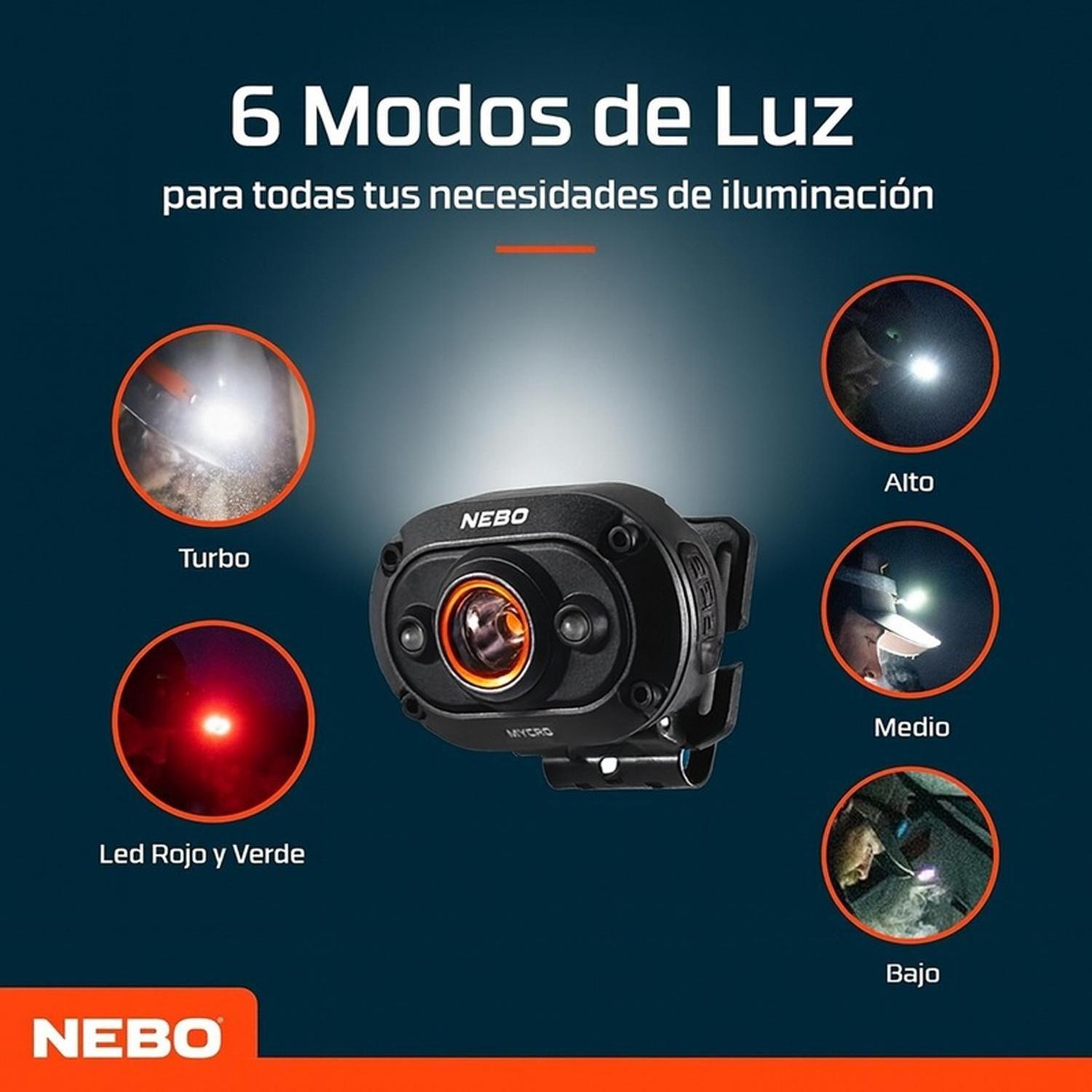 Linterna Frontal Recargable NEBO Mycro 400 Lúmenes-5