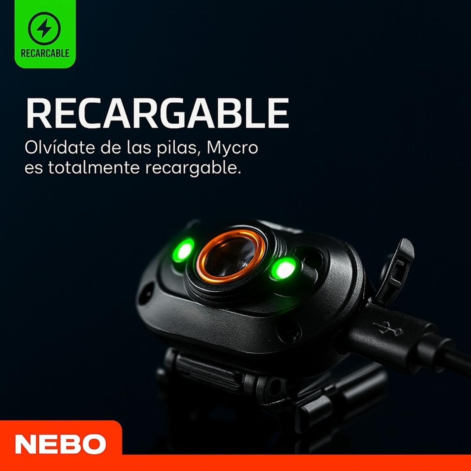 Linterna Frontal Recargable NEBO Mycro 400 Lúmenes-6